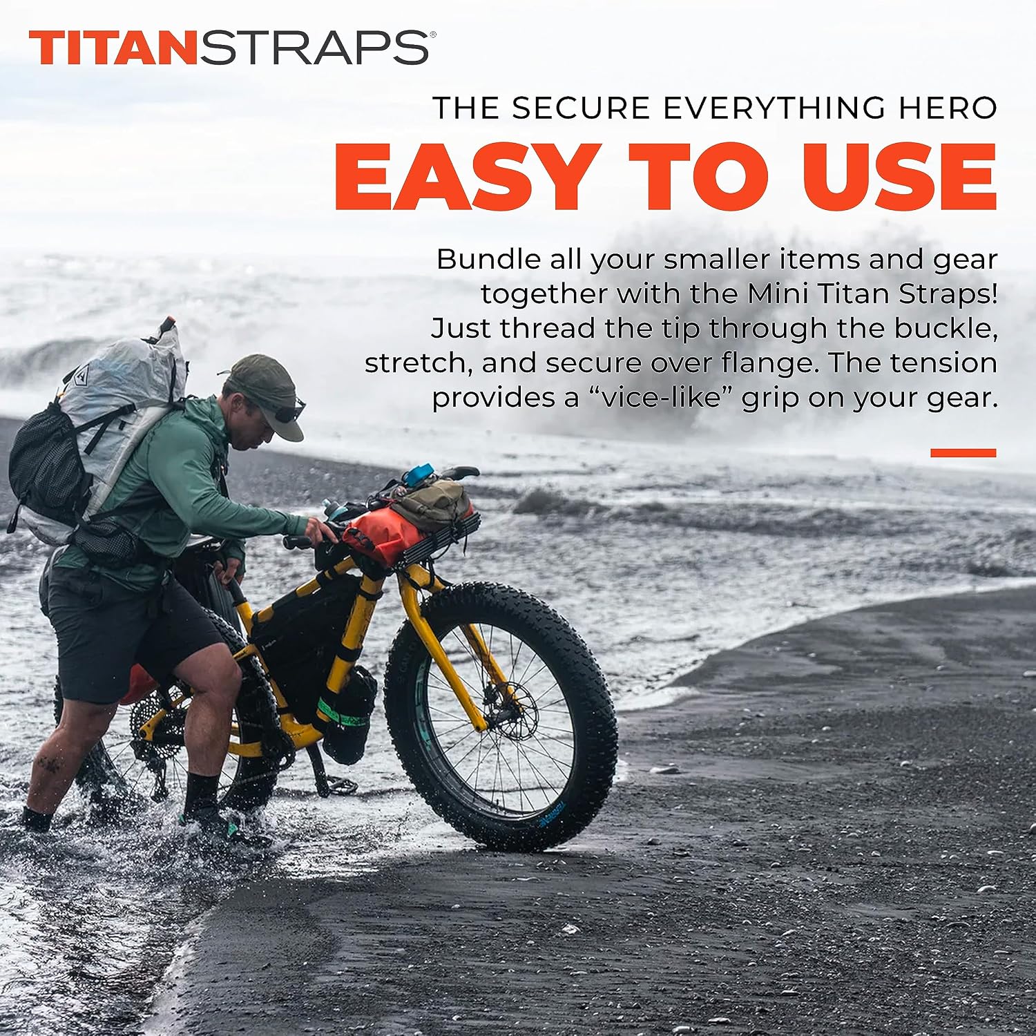 Detalle de TitanStraps Titan ユーティリティストラップ 10インチ・4本セット、ひまわり色
