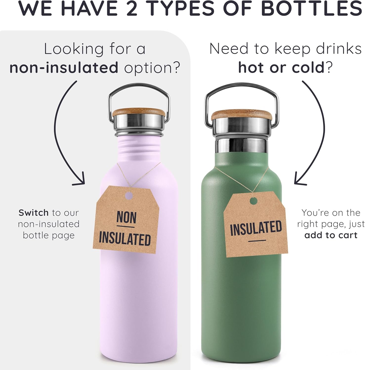 Thumbnail 5 de Bambaw insulated stainless steel water bottle 750ml (natural steel) for hot & cold drinks