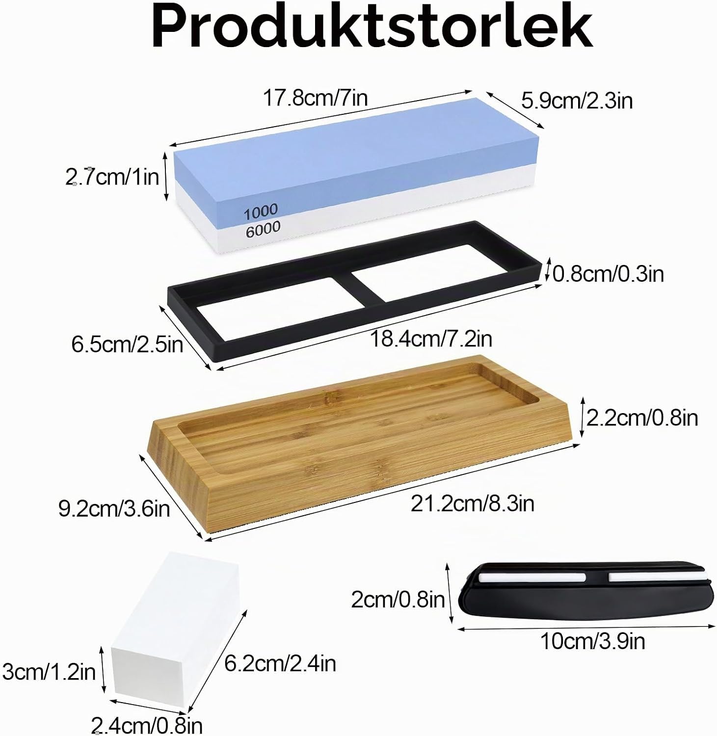 Detalle 1 de Sudatong slipstensset för knivar 1000/6000 med korundsten och halkfri bas