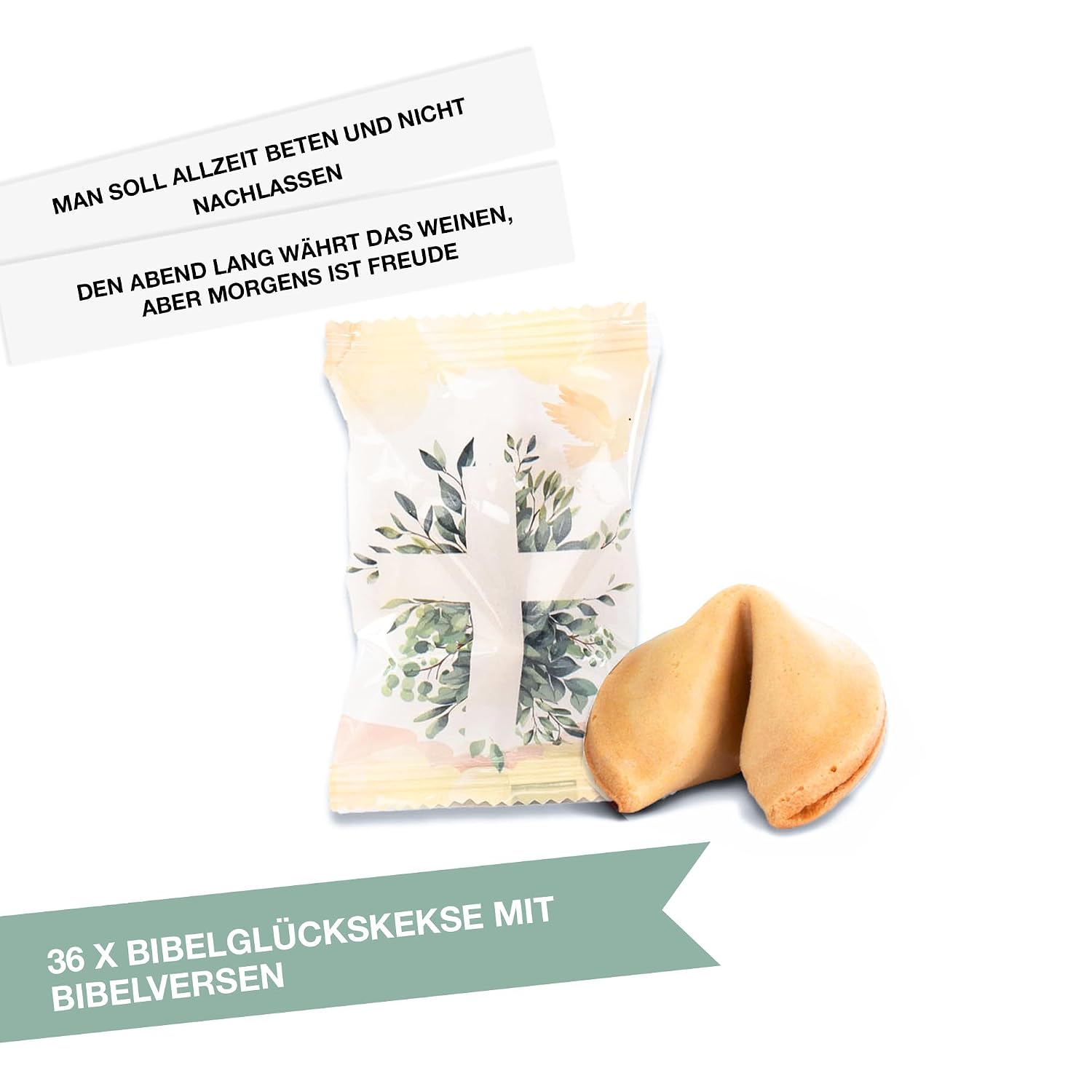 Detalle de FOOD crew Bibel Glückskekse in christlicher Geschenkbox (36 Stück) – einzeln verpackt