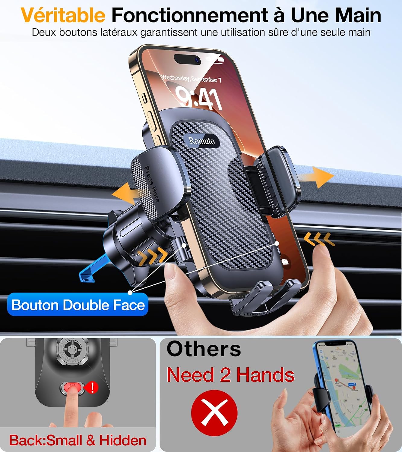 Thumbnail 5 de Romuto Support Téléphone Voiture 2026