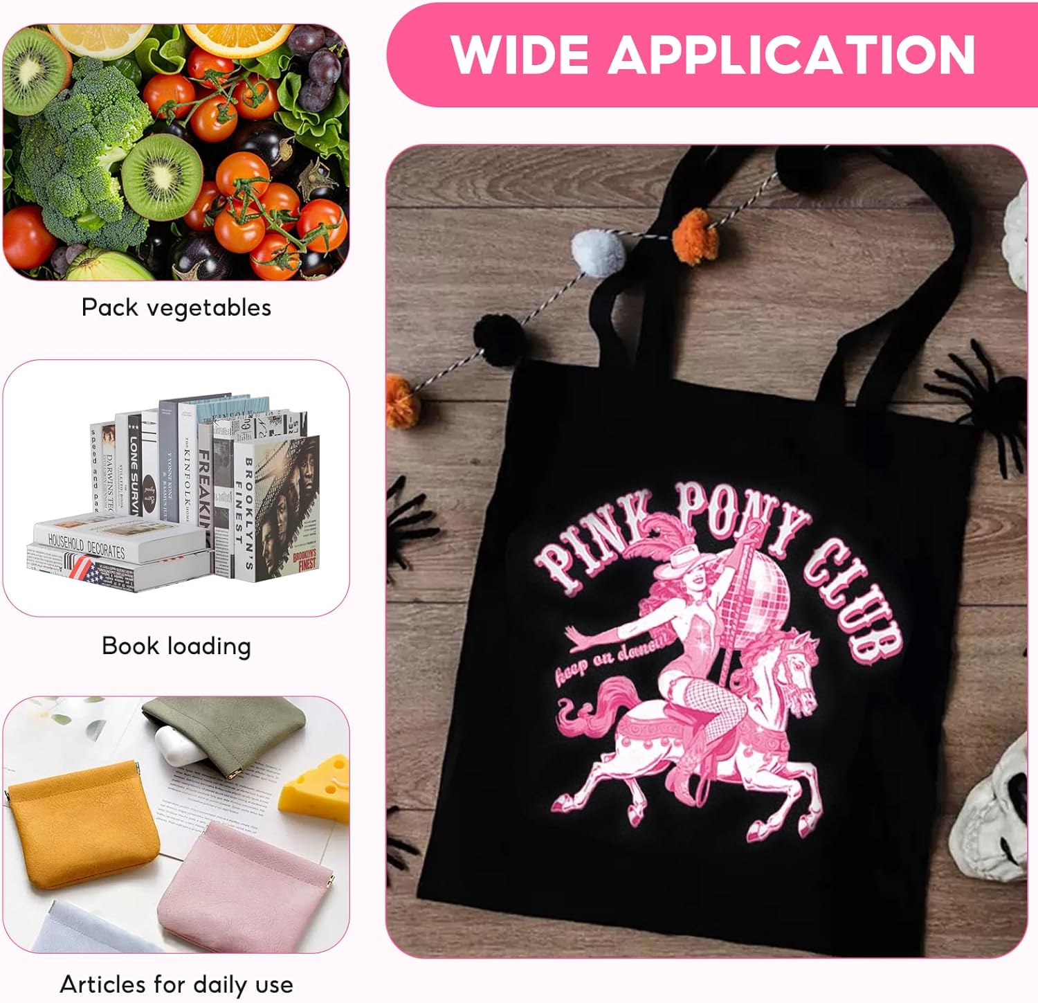 Thumbnail 5 de Puedno Singer Fans Tote Bags, Pink Pony Club – a practical fan tote worth considering