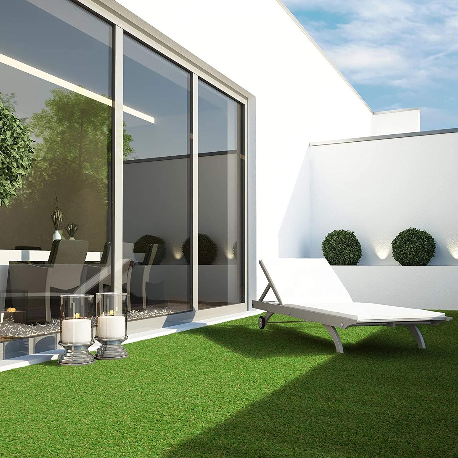 Detalle de Floordirekt Kunstrasen Outdoor Rasenteppich als Meterware – 18 mm Florhöhe, 200 x 300 cm