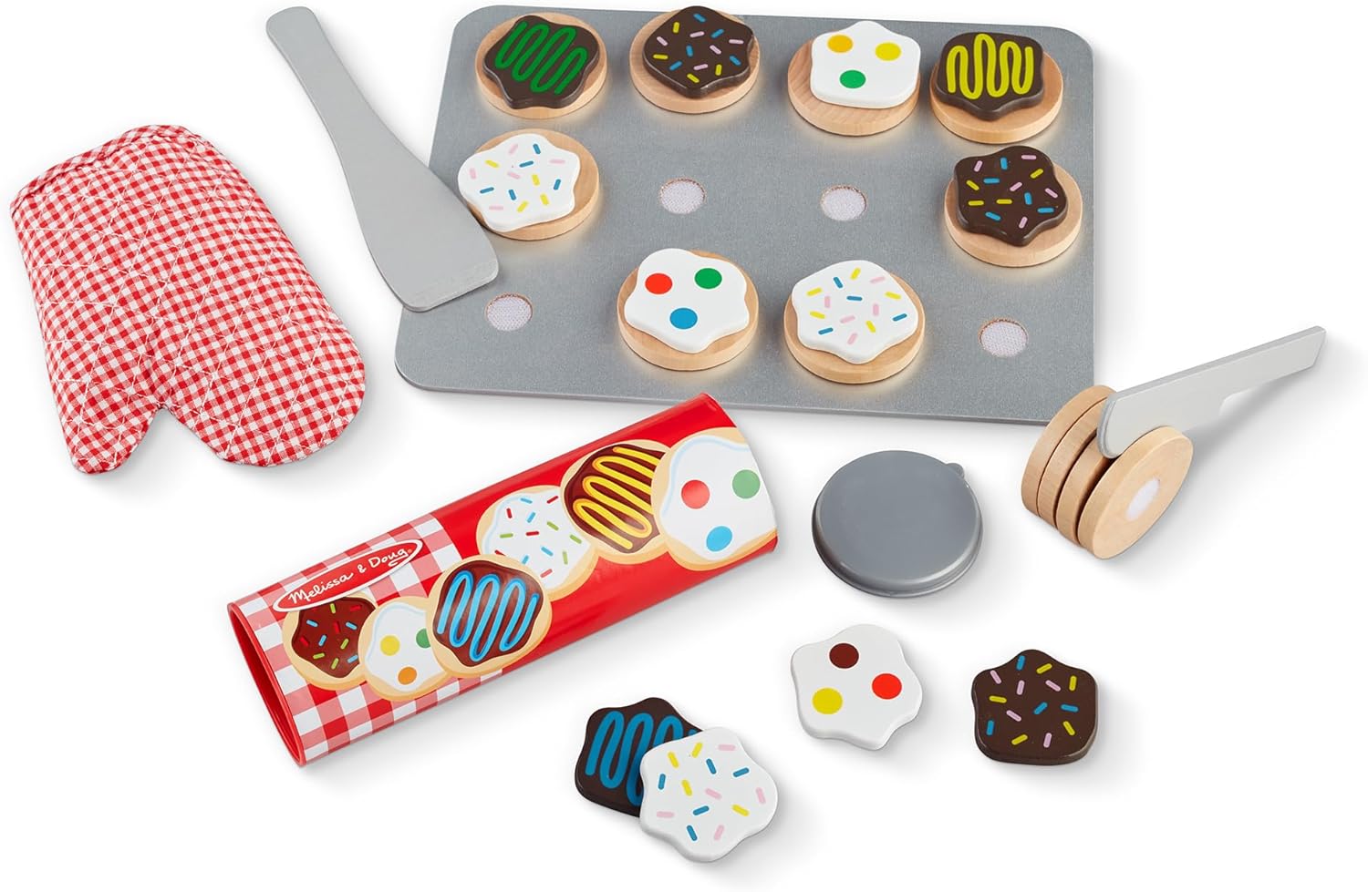Detalle de Melissa & Doug Keks-Set aus Holz, 30-teilig – Rollenspiel Backspielzeug ab 3 Jahren
