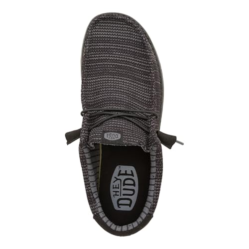 Detalle de HEYDUDE Wally Stretch Sox - Mocassino Slip-On Uomo, Black/Black, 44