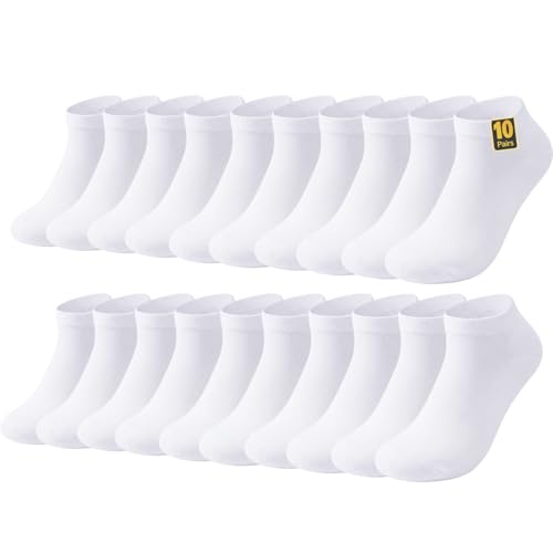 Detalle de Wamicu – 10 pares de calcetines tobilleros unisex de algodón peinado, confort y durabilidad