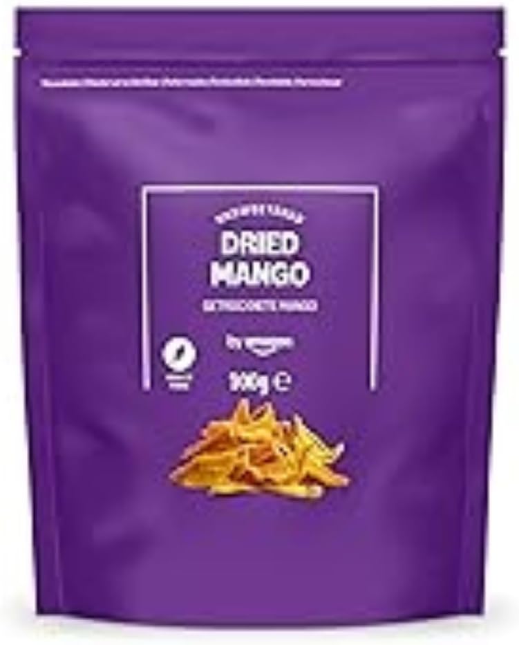By Amazon Mango Disidratato, 100 g — Dolce snack di mango secco per una merenda vegetariana o vegana