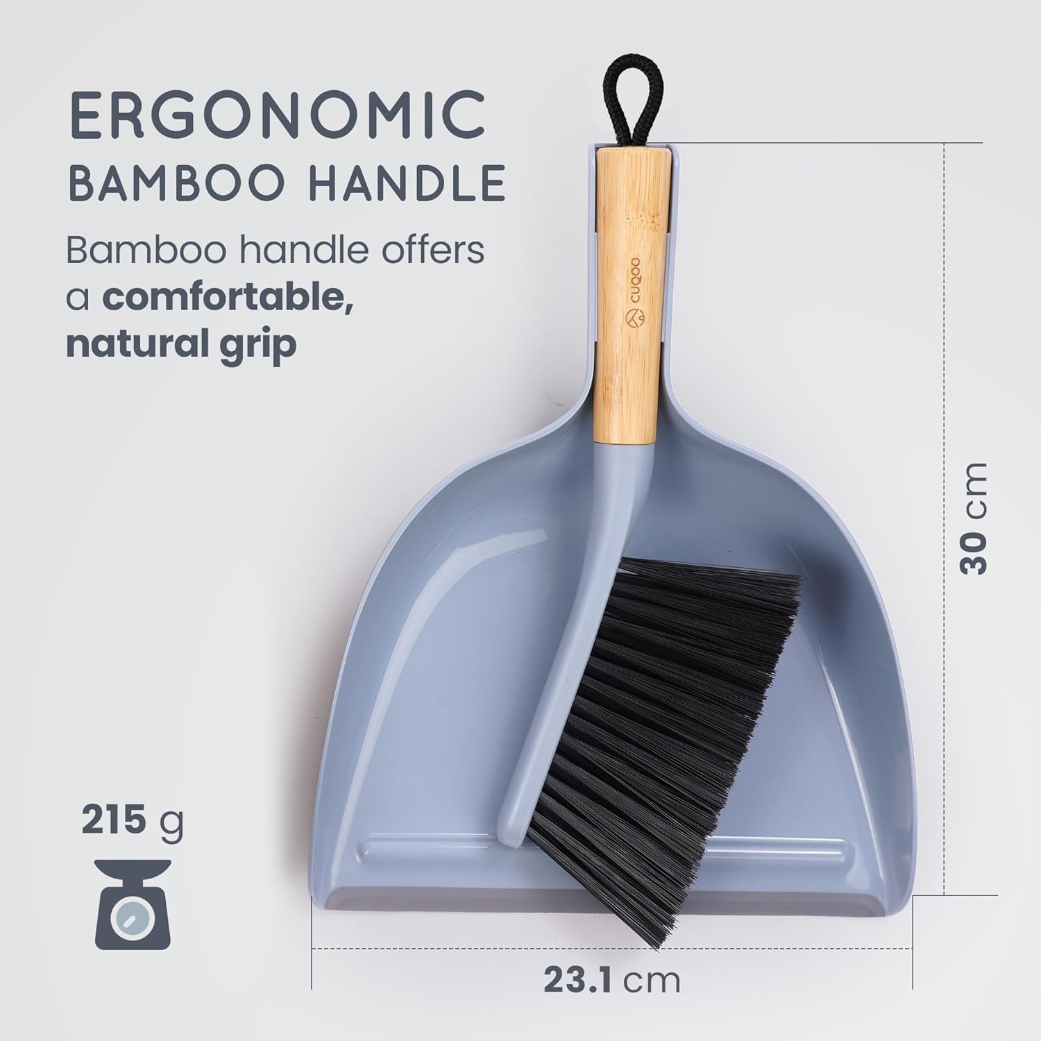 Thumbnail 2 de CUQOO Dustpan and Brush Set Compact Bamboo