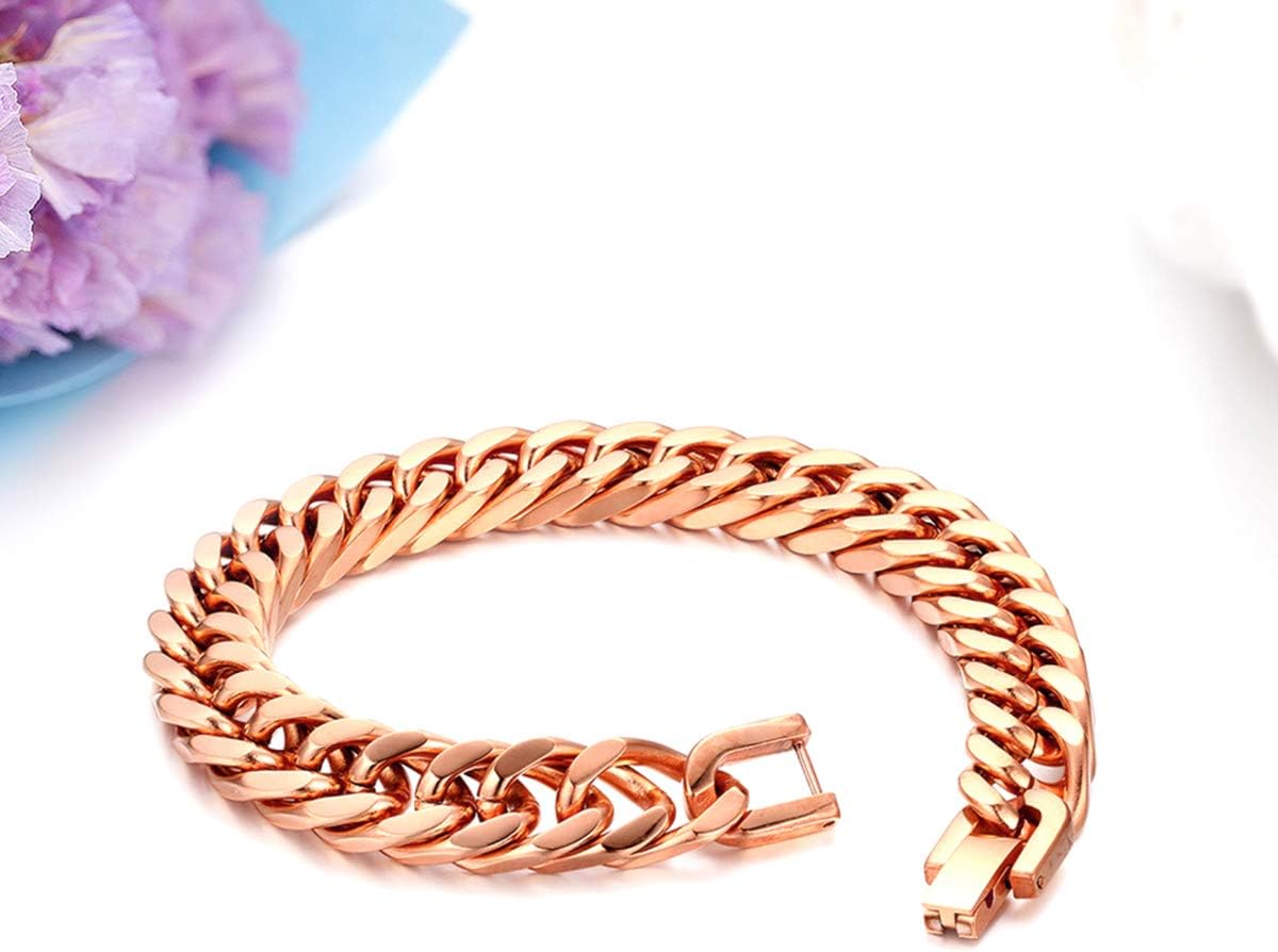 Detalle de JewelryWe Herren Armband Edelstahl Panzerkette 21 cm – robuster, allergiefreier Glieder-Look mit 5 Farben