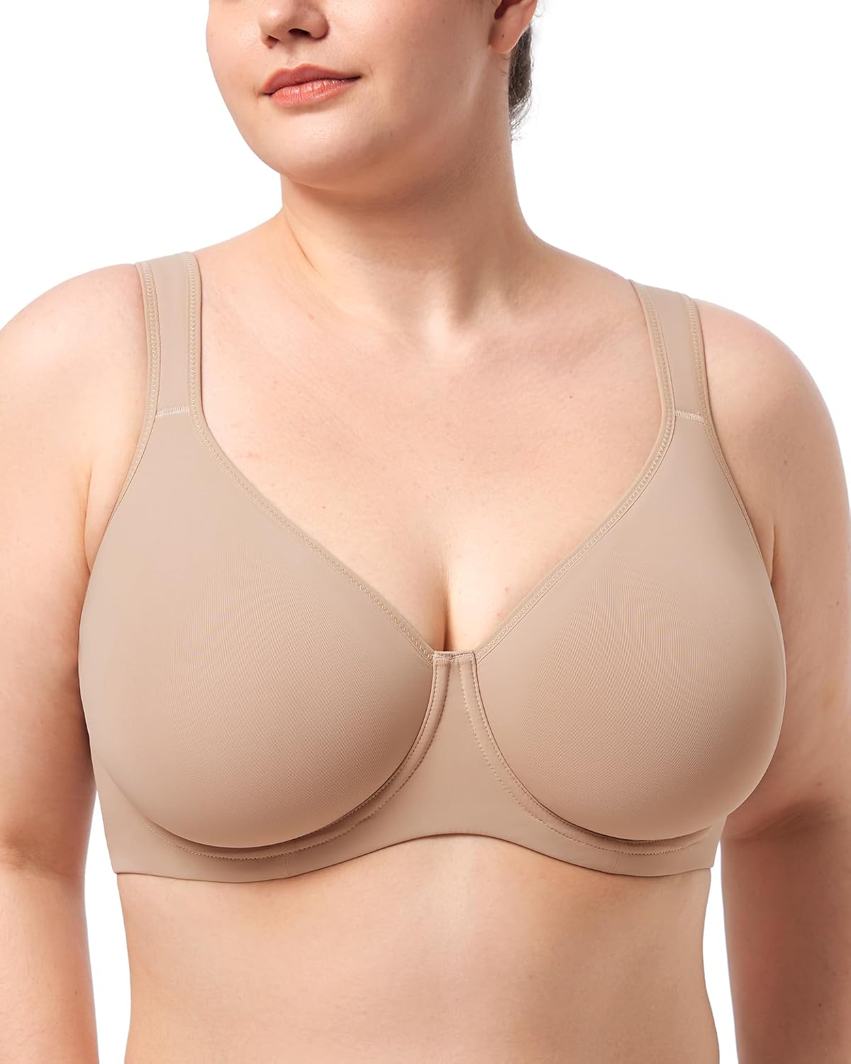Detalle de HSIA Minimizer Full-Coverage Underwire T-Shirt Bra for Plus Size
