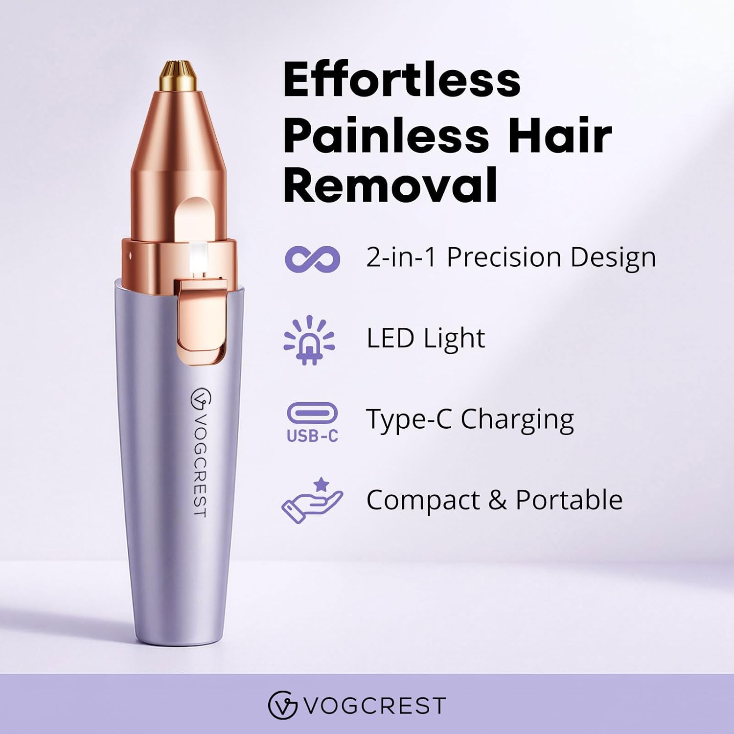 Thumbnail 1 de VG VOGCREST Eyebrow Facial Trimmer 2-in-1 rechargeable razor