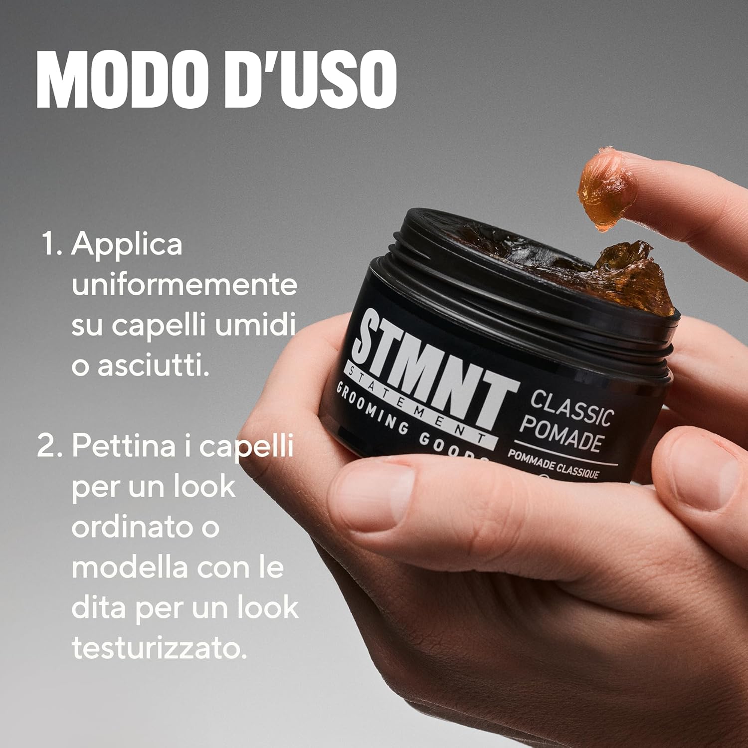 Thumbnail 2 de STMNT Classic Pomade per Capelli Uomo – base acquosa, lucidante e fissaggio flessibile 100 ml