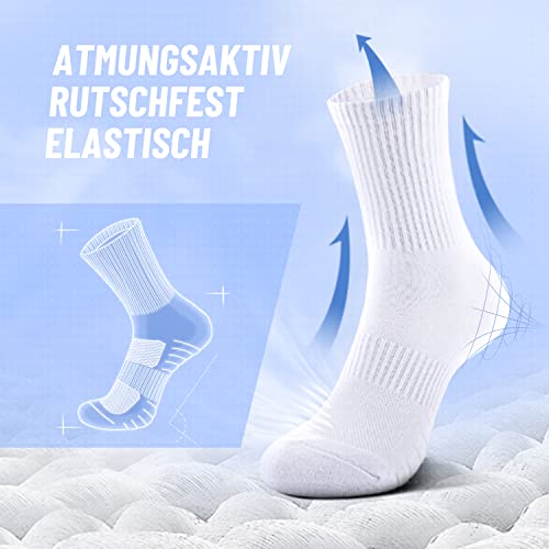 Detalle de TUUHAW Black Socks – Men's and Women's Sports Crew Socks (6 Pairs) Cotton Blend