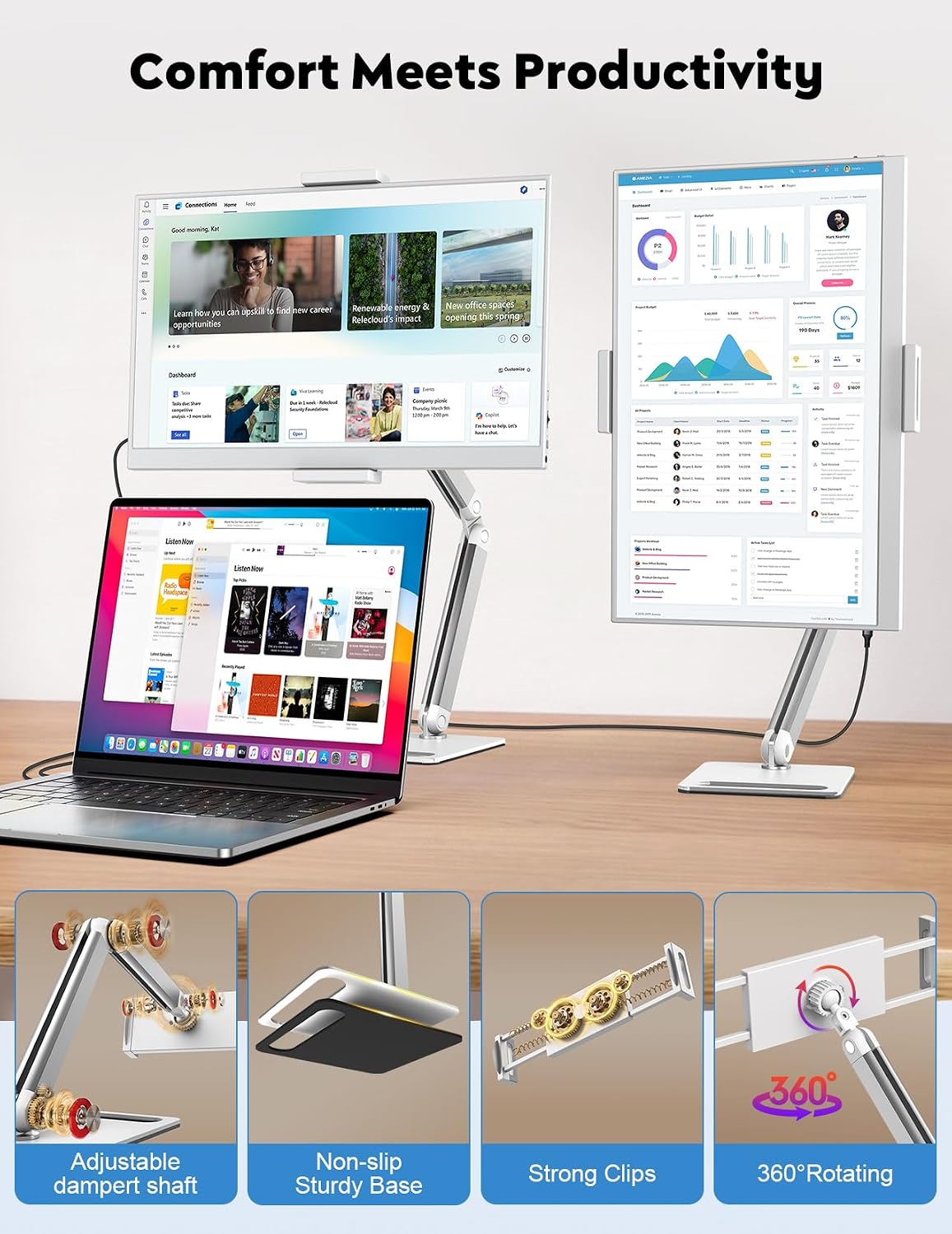 Detalle de MAGICRAVEN 15.6in Portable Monitor – Full HD IPS, Plug & Play Second Screen