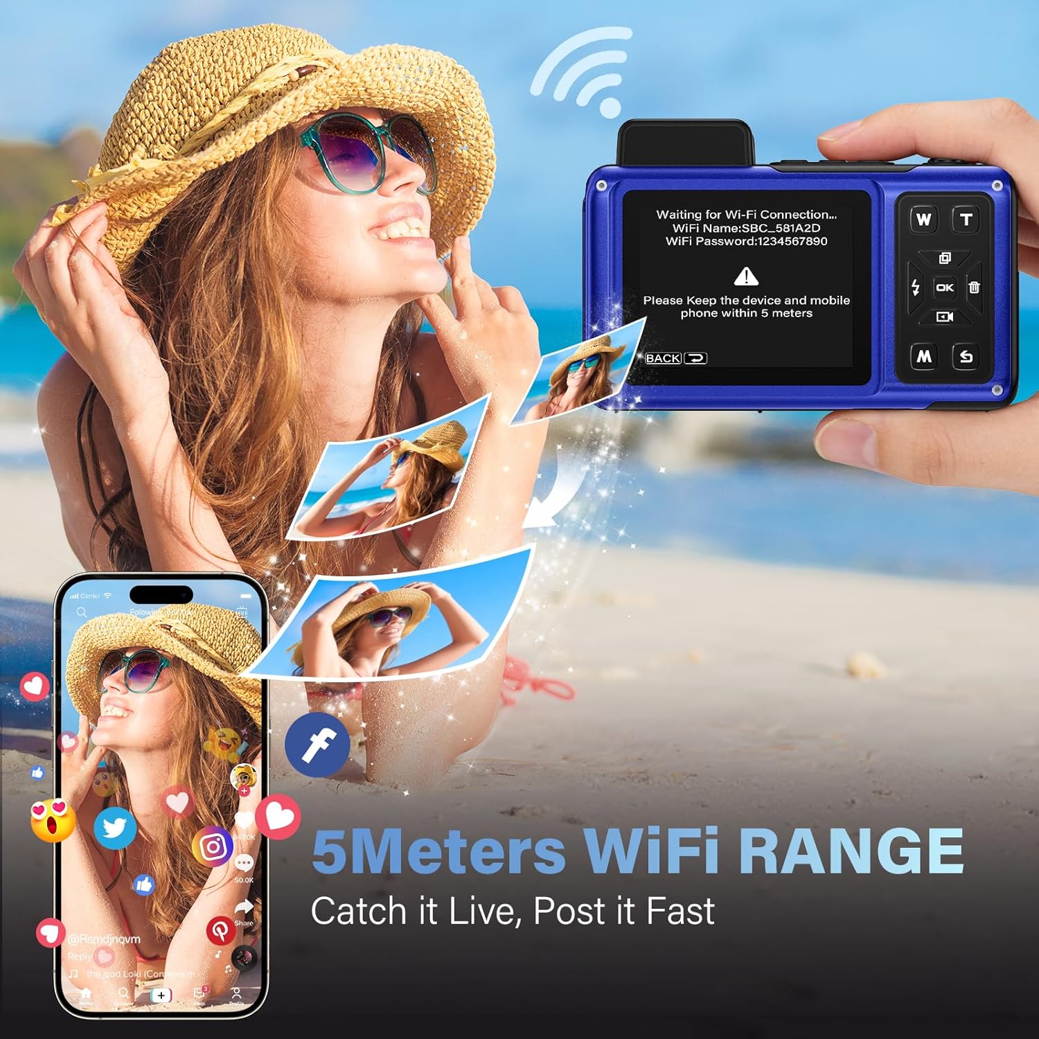 Thumbnail 3 de Maxmango V08 Pro Unterwasserkamera – 8K, 90MP, 49FT/15m Tiefe, Dual-Screen, WiFi, 1800mAh