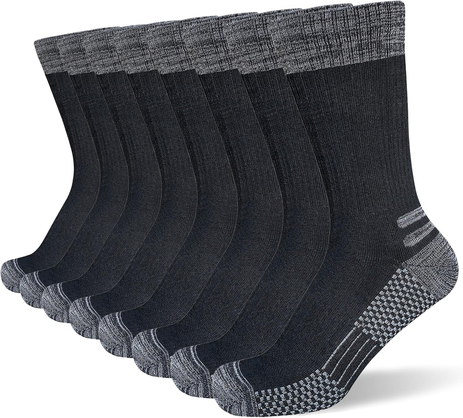 Detalle de suaskk Men's Crew Work Boot Socks, Cushioned, Moisture-Wicking, Reinforced Heel & Toe