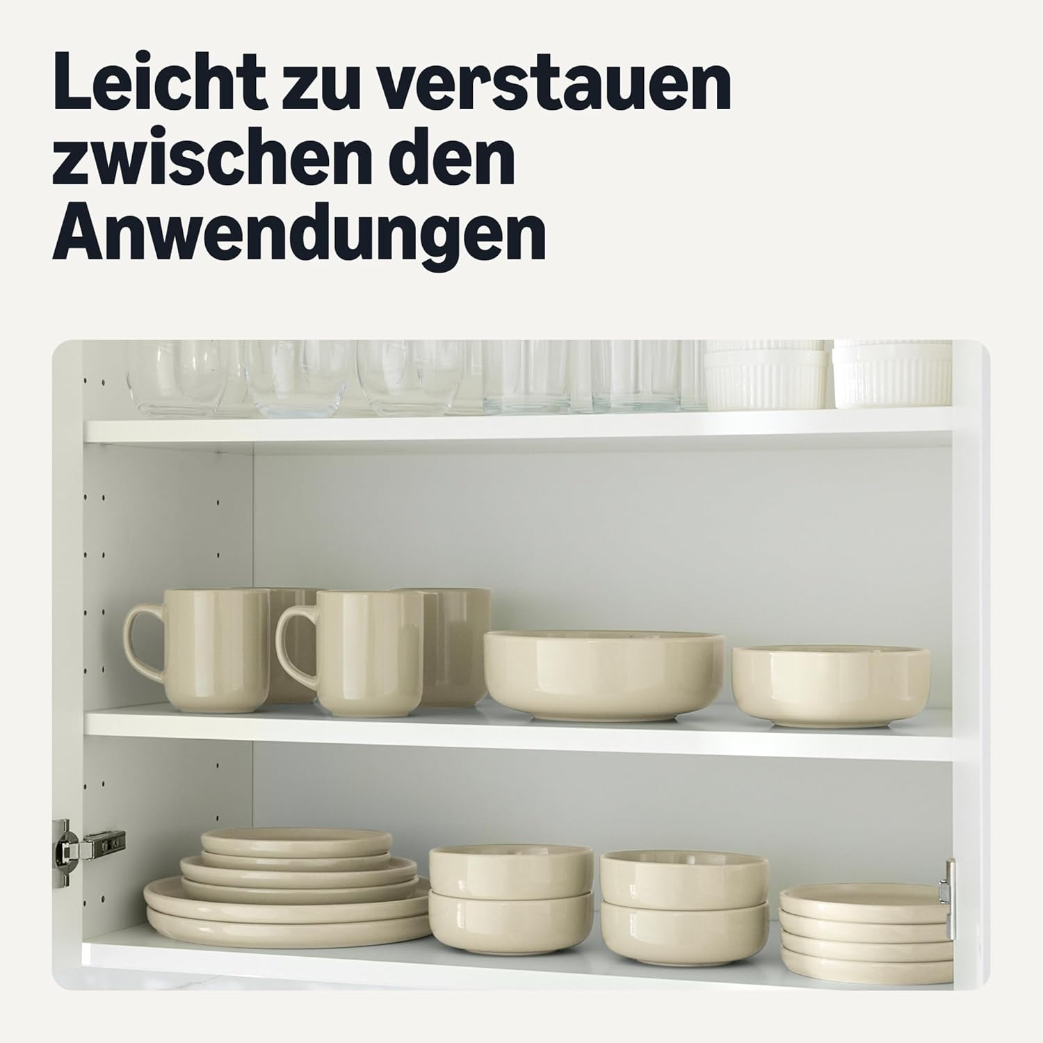 Detalle 2 de Amazon Basics glasierte Steingut-Kaffeebecher, 6-teiliges Set, 473 ml – Elfenbein