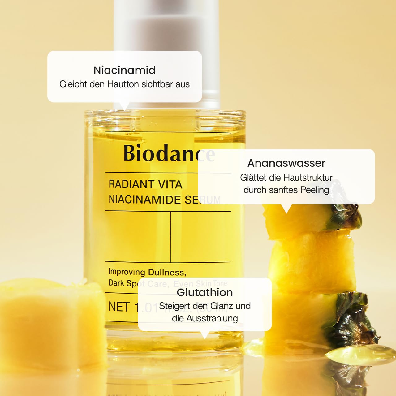 Detalle 2 de BIODANCE Radiant Vita Niacinamid-Serum – für gleichmäßigen Teint, 30 ml