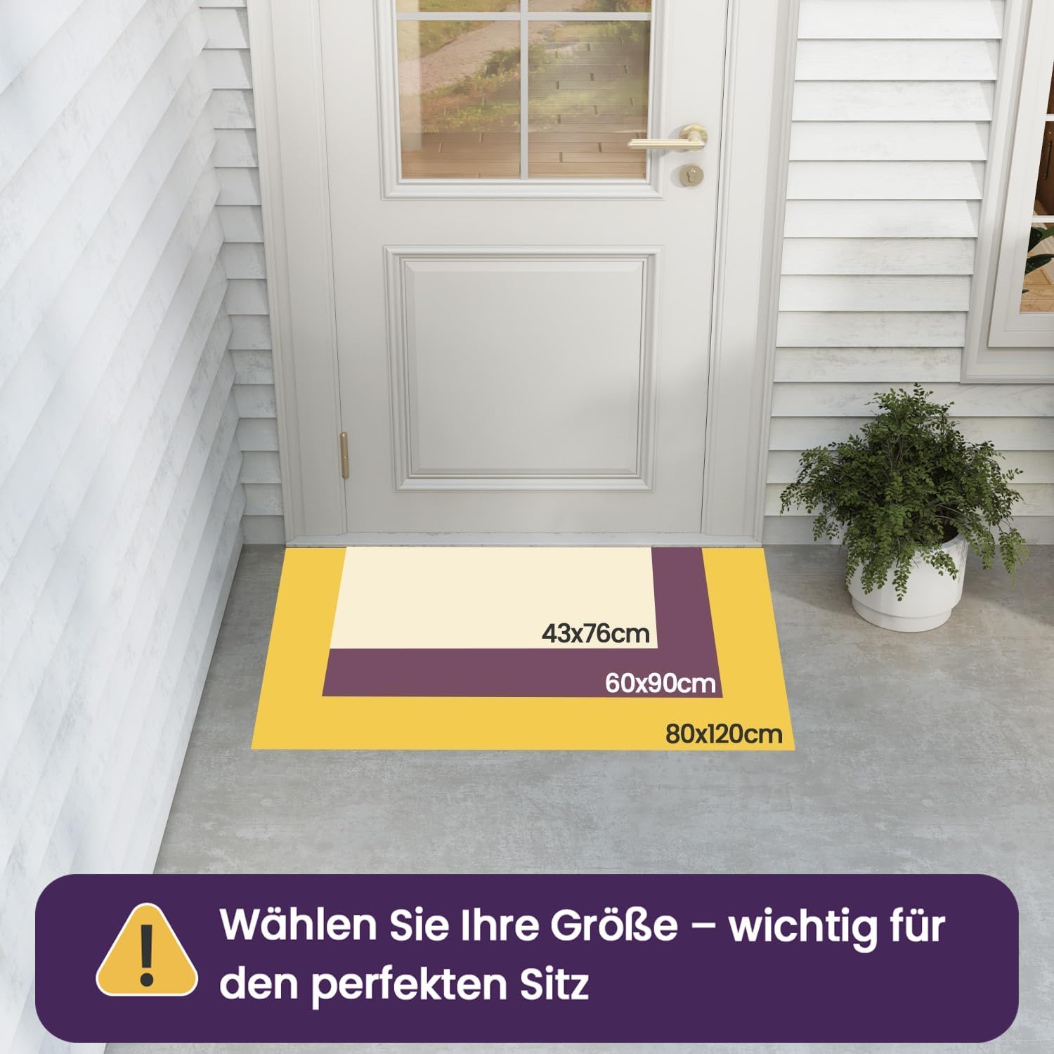 Thumbnail 1 de DEXI Fußmatte außen 60 x 90 cm – extrem rutschfeste Schmutzfangmatte für Haustür, schwarz