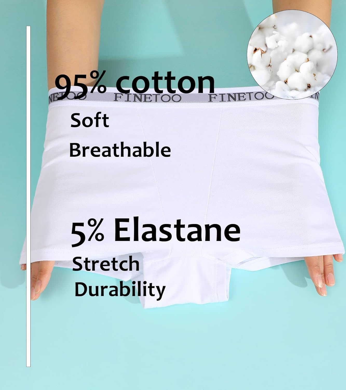 Thumbnail 1 de FINETOO Cotton Boy Shorts High Waisted