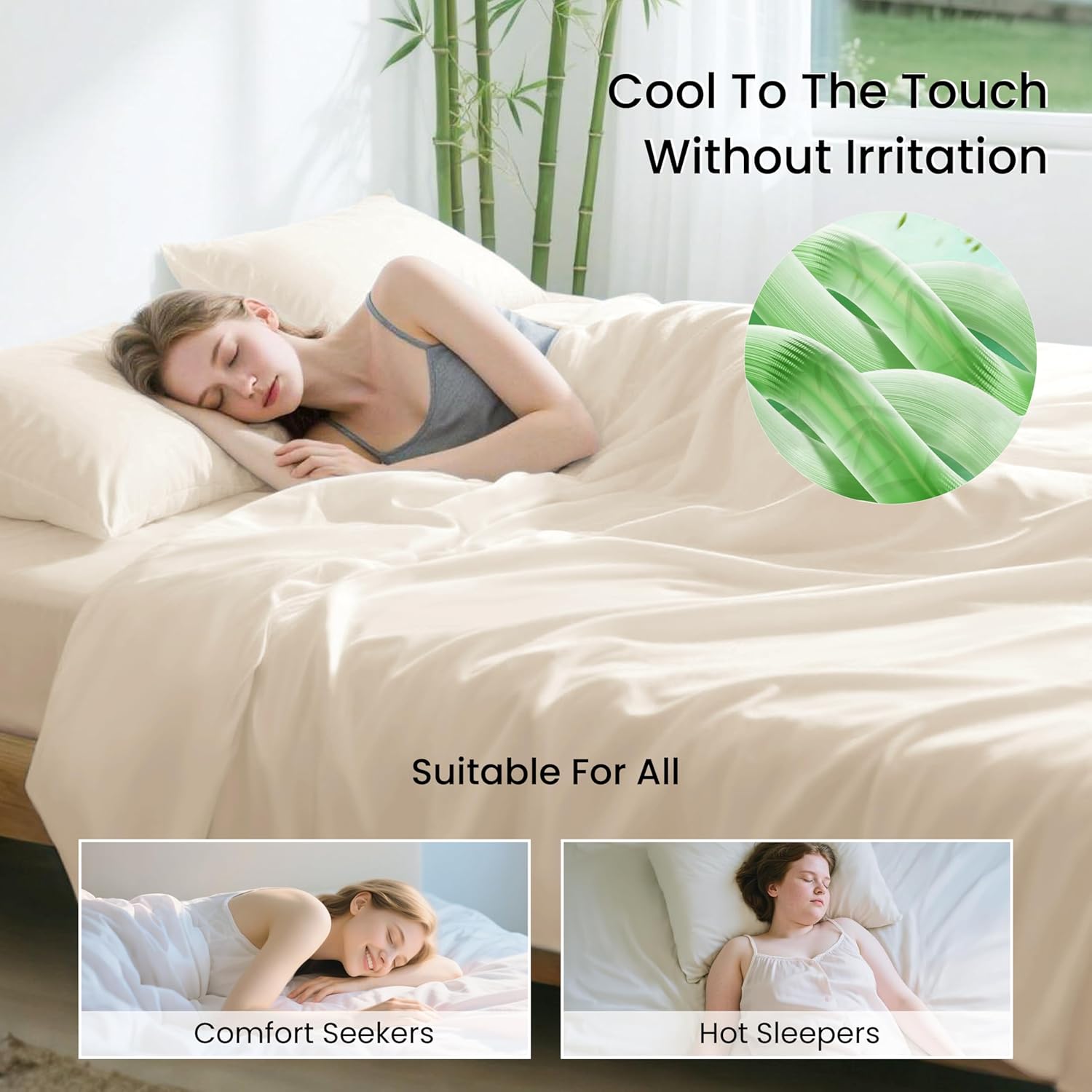 Thumbnail 2 de Love's Cabin 4 Piece Queen Sheet Set: 100% Rayon Derived from Bamboo, Cooling & Breathable