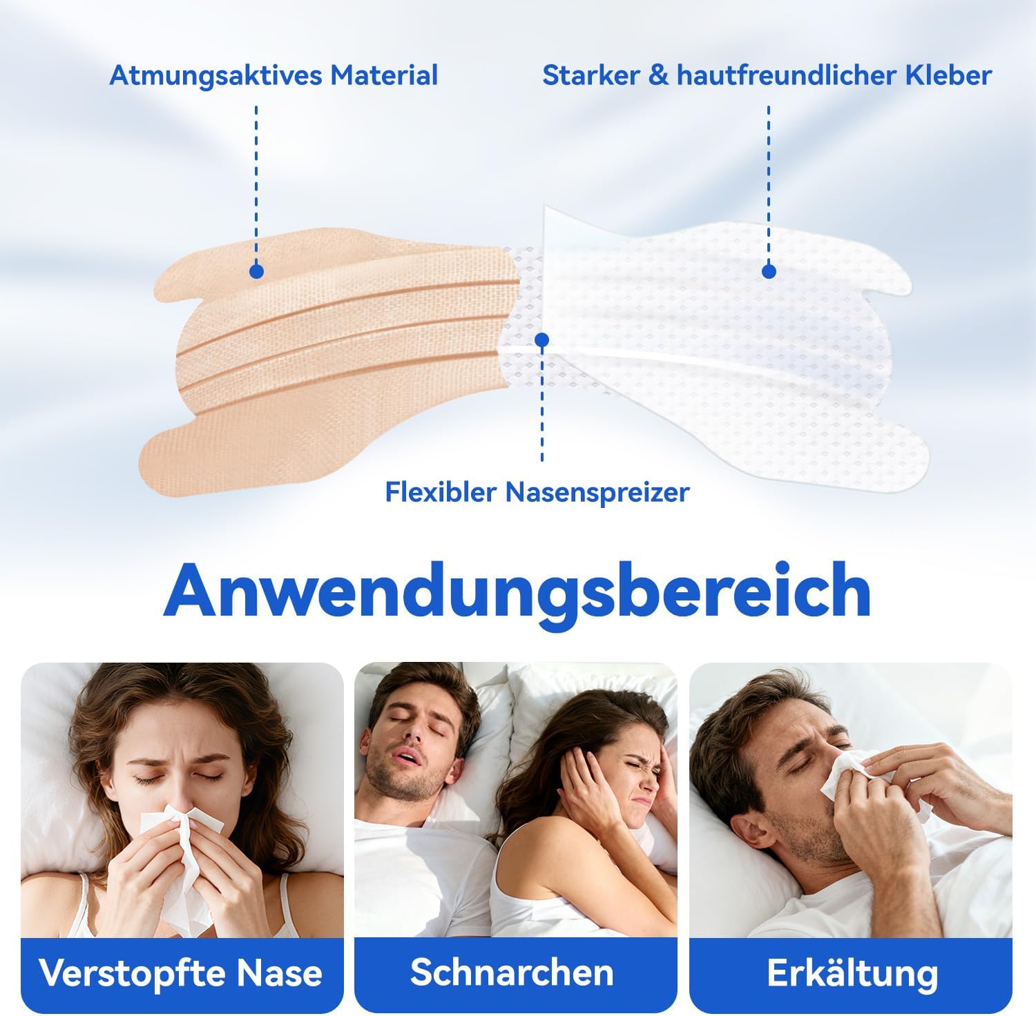 Thumbnail 4 de Nasenpflaster Schnarchen 60 Stück Nasenstrips