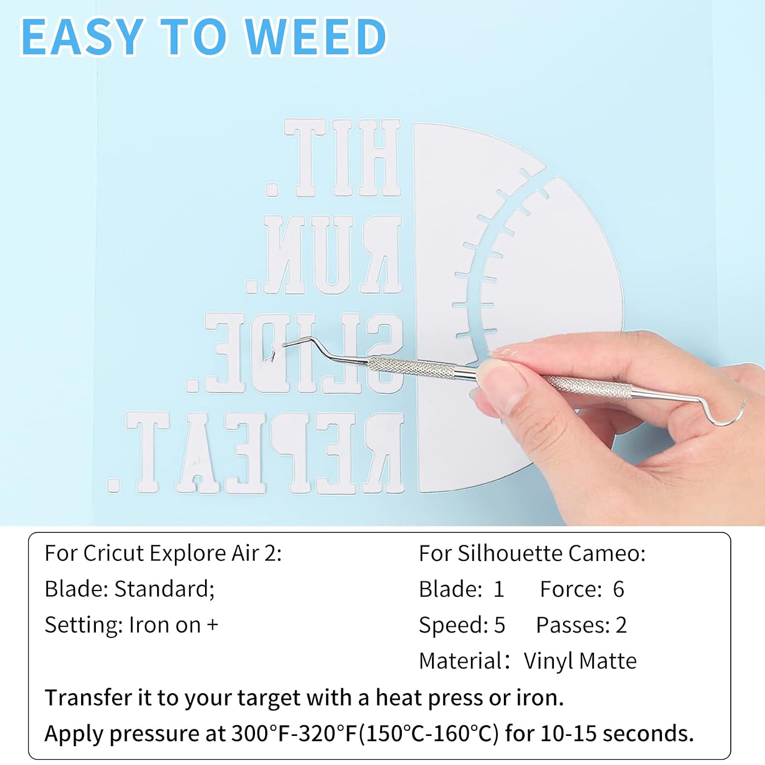 Detalle de Lya Vinyl 15FT White Heat Transfer Vinyl (HTV) Roll – Iron-on for Cricut & Silhouette Cameo