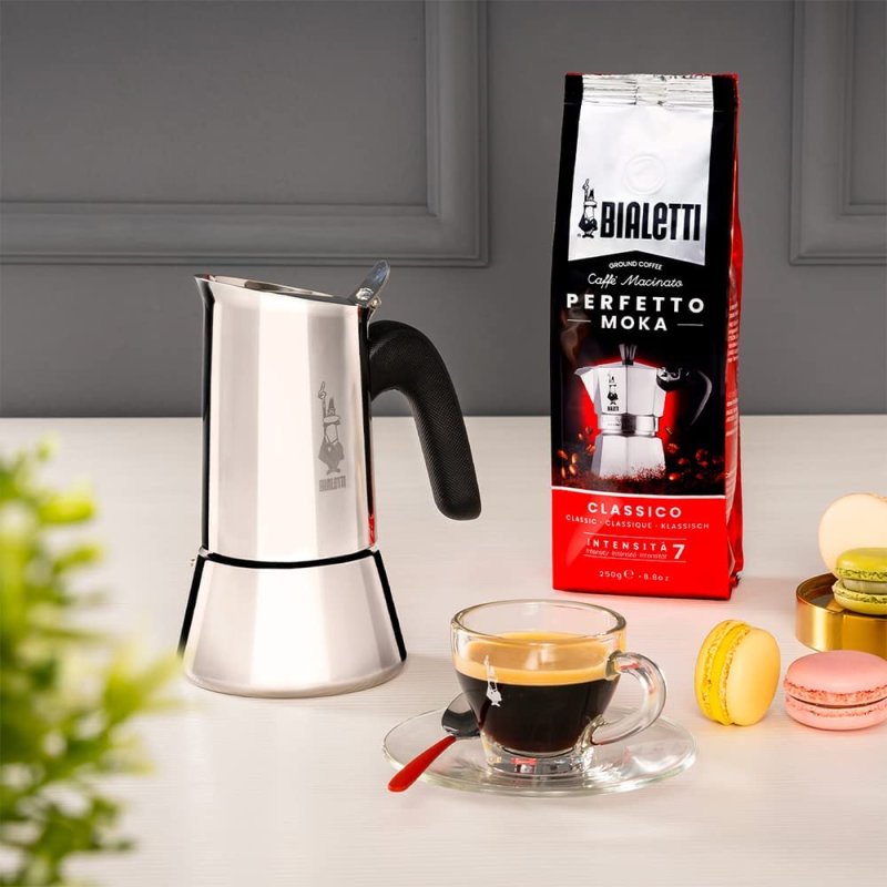 Detalle de Bialetti Venus Cafetera Italiana 4 Tazas Plato de Acero Inoxidable 18/10