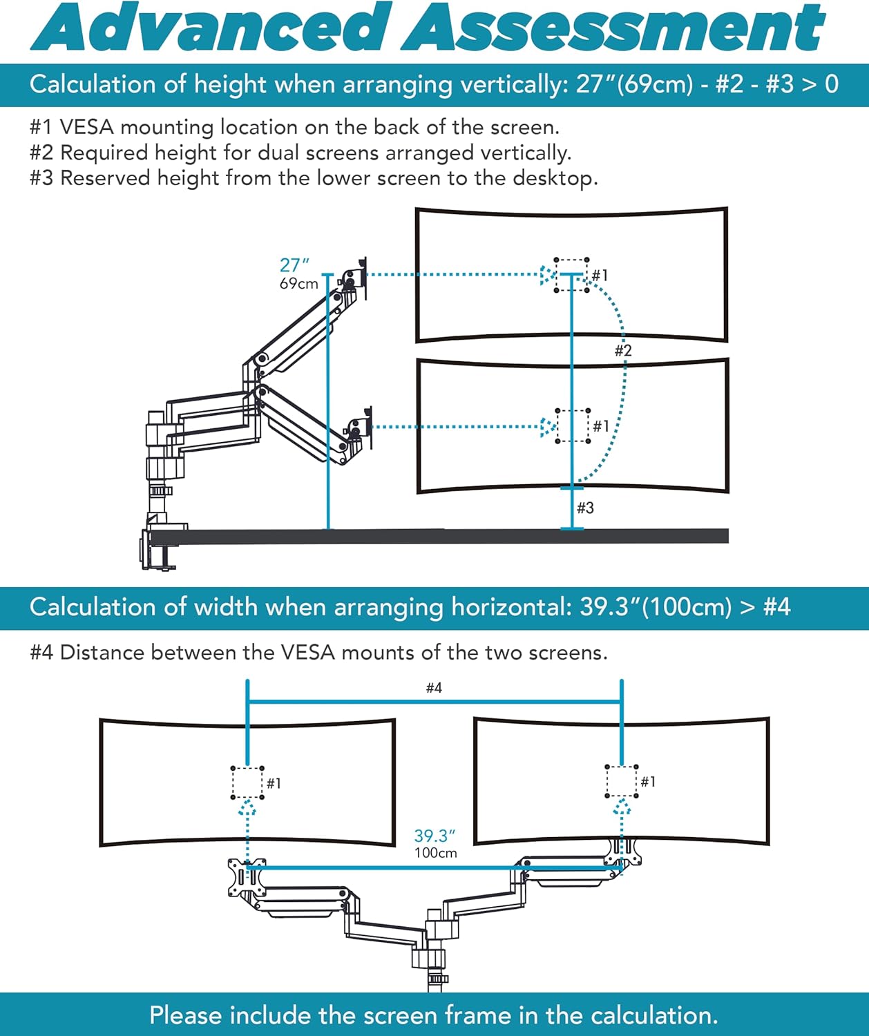 Thumbnail 5 de ULTRARM MA20P-A Braccio di Estensione Heavy Duty per monitor 49" (richiede MA20P-S) verticale, VESA 100×100, nero