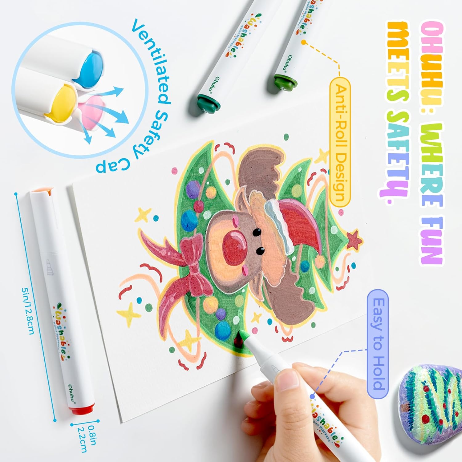 Thumbnail 3 de Ohuhu 24 feutres acryliques lavables ⚙️