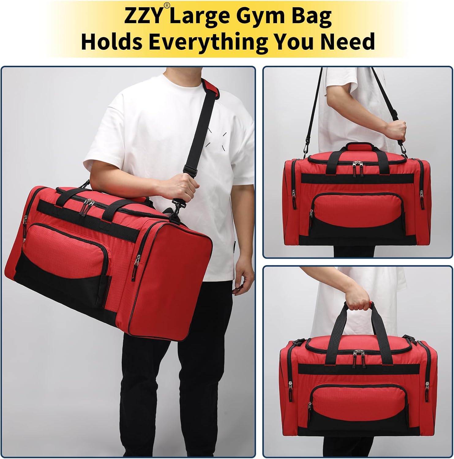 Thumbnail 5 de 55L Gym Duffle Bag: 22-inch Multi-Pocket Holdall for Men