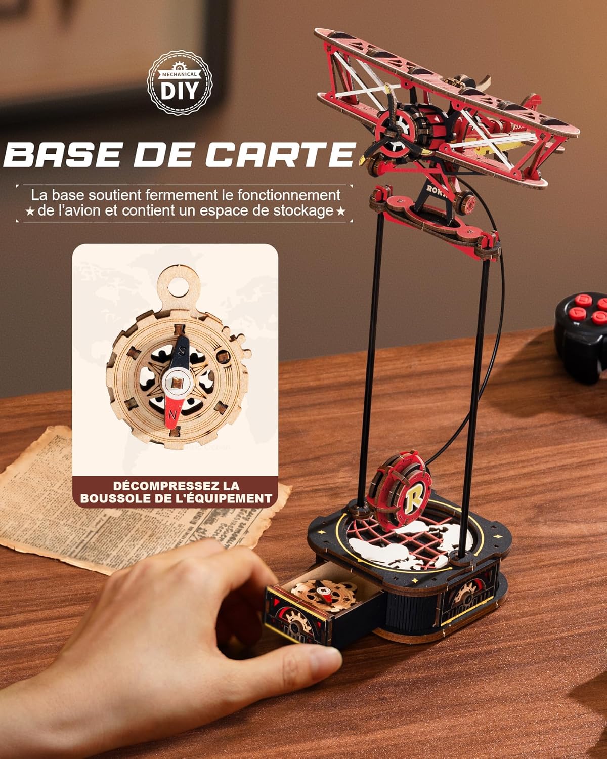 Thumbnail 5 de ROKR Puzzle 3D Bois Maquette Capitaine du Ciel (MCD01) – Balancement gravitationnel, 1:60