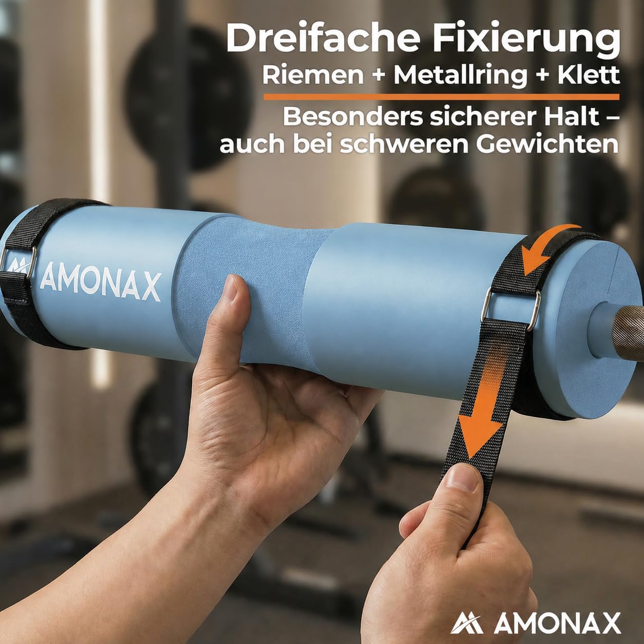 Detalle de Amonax Langhantel-Polster: Extra dickes Nackenpolster für Kniebeugen, Hip Thrust und mehr