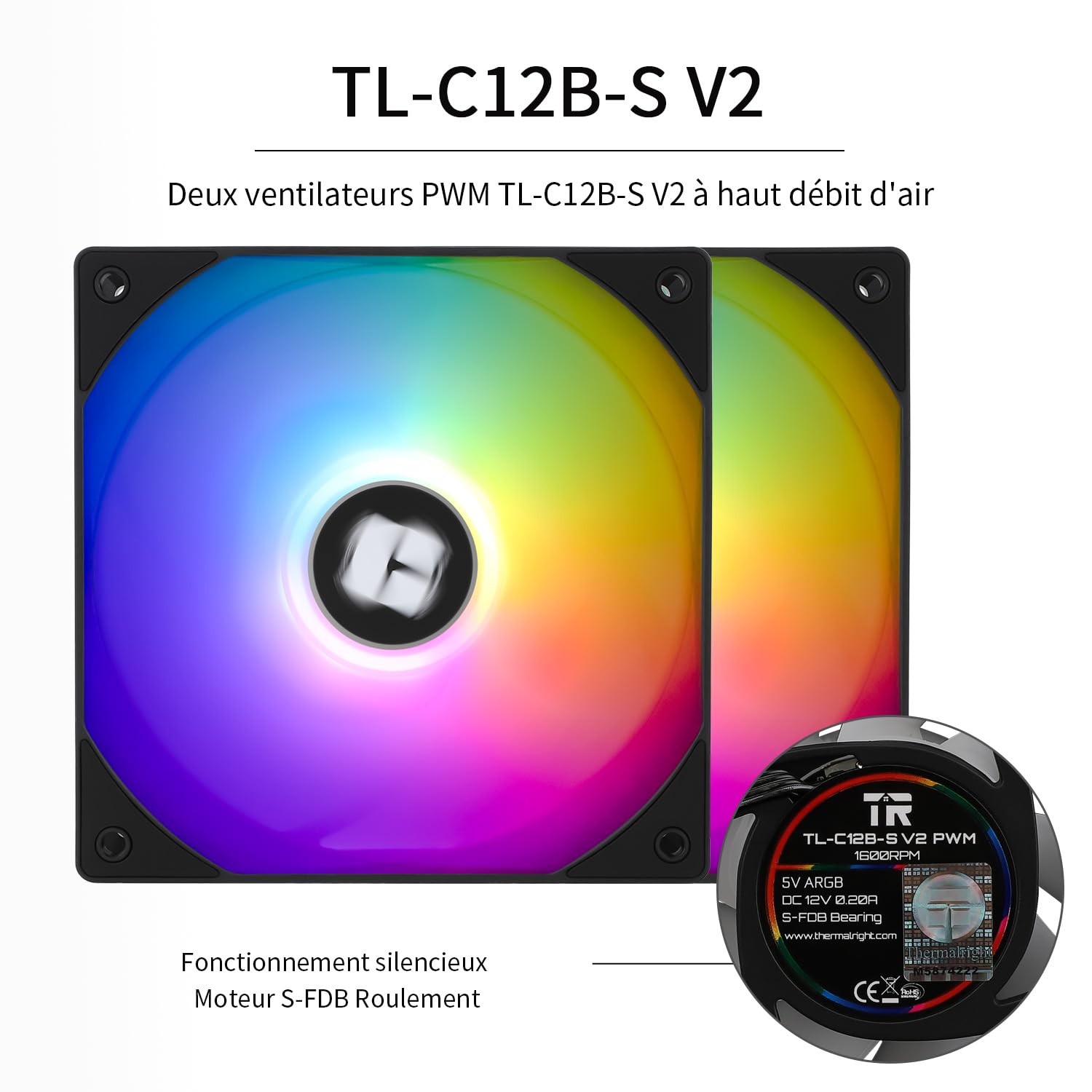Detalle 2 de TR PS120SE ARGB CPU-Luftkühler mit 7 Heatpipes, Dual-PWM-Lüfter und ARGB für AMD AM4/AM5 & Intel LGA1700/1200/115x