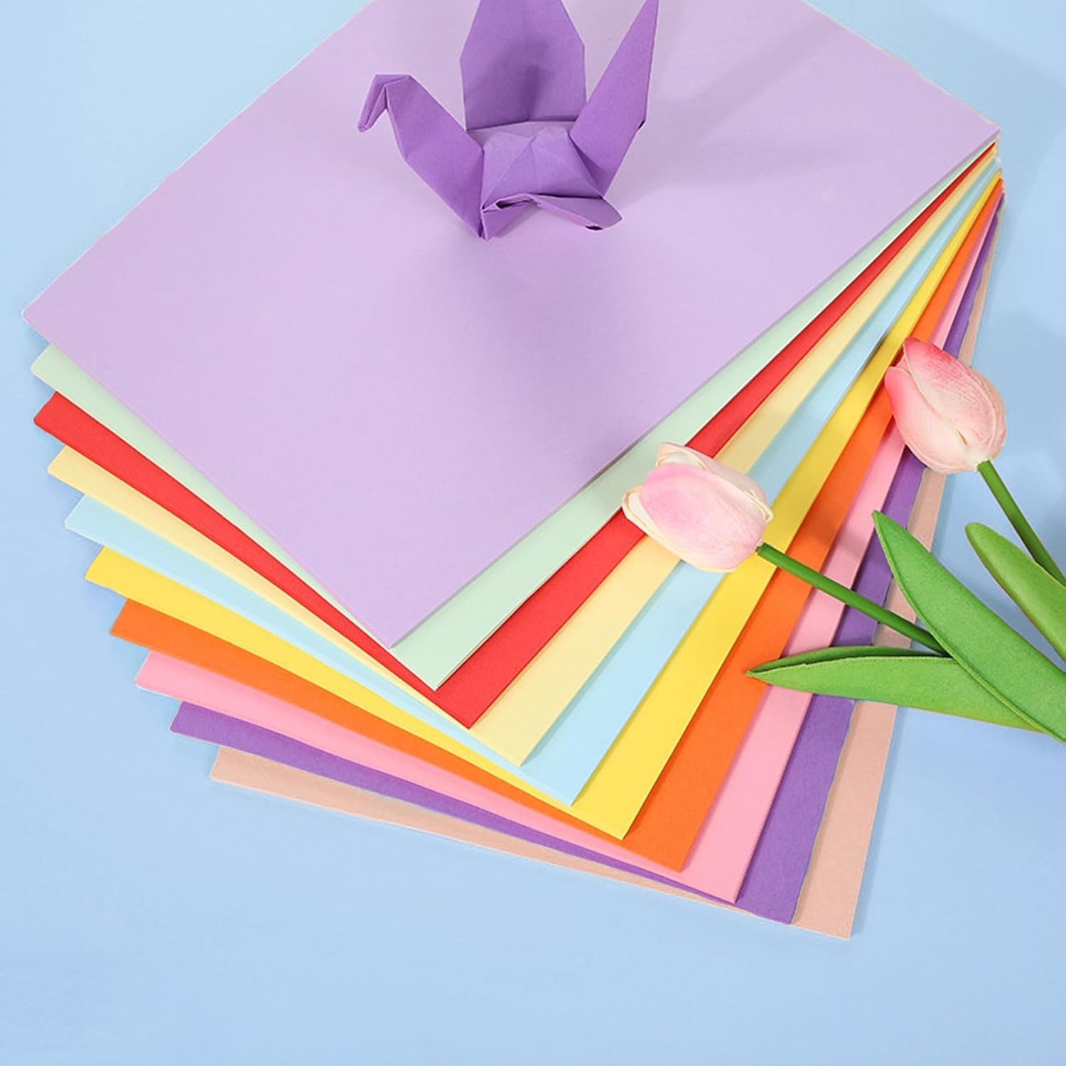Thumbnail 3 de A4 Coloured Card Pack of 100 Sheets – Assorted Colours, 230gsm Craft Paper