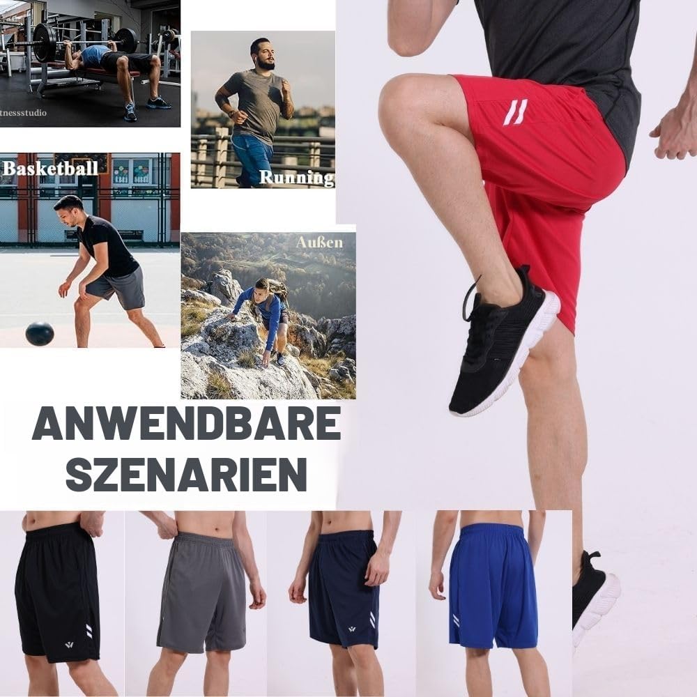 Thumbnail 3 de fovdtaa Herren-Sportshorts mit Taschen und elastischem Bund – schnell trocknend, 4-Wege-Stretch