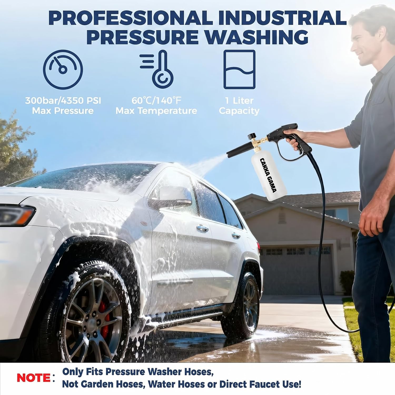 Detalle de CAKKAGAMA CA-FG-WF Pressure Washer Foam Cannon Gun Kit, 1-Liter Bottle
