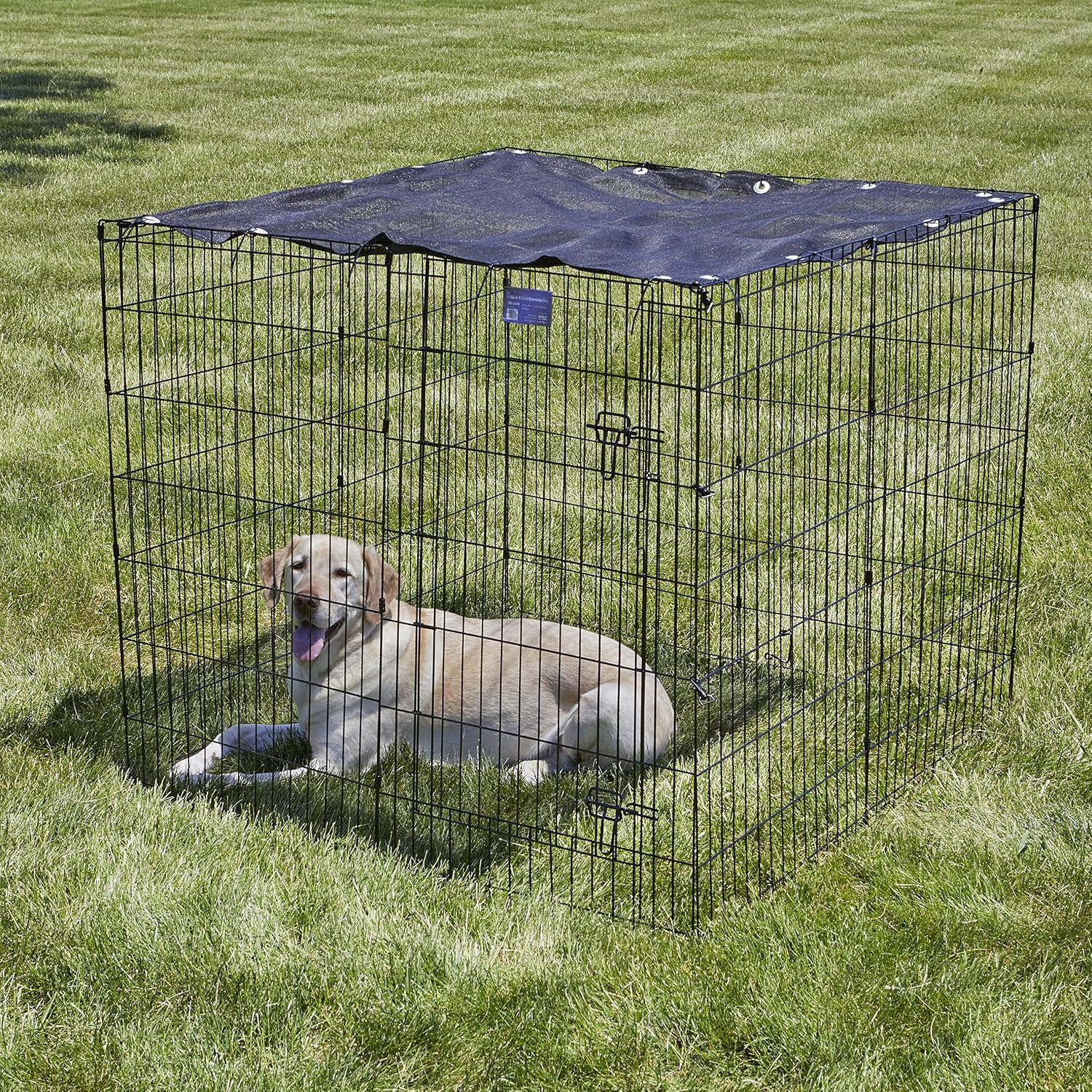 Detalle de MidWest Homes for Pets 540-SS copertura parasole in rete UV per recinti da 122×122 cm, nero