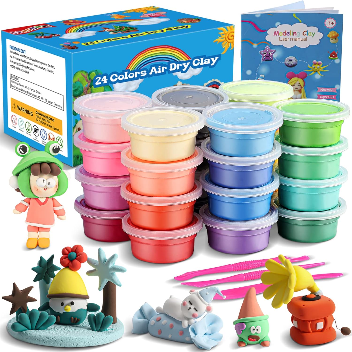 Detalle de iFergoo Air Dry Clay 24 colours set
