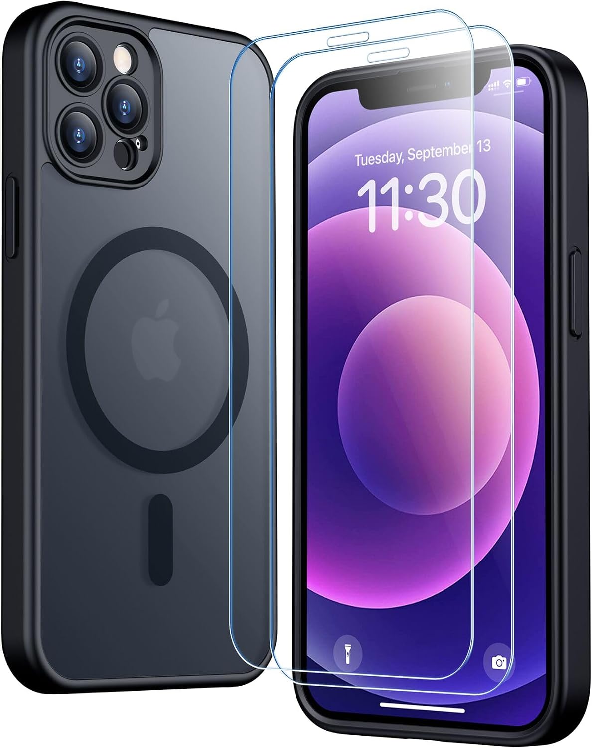 Detalle de SPIDERCASE for iPhone 12/12 Pro Case with Magnetic Ring and 2 Tempered Glass Protectors – 6.1", Black