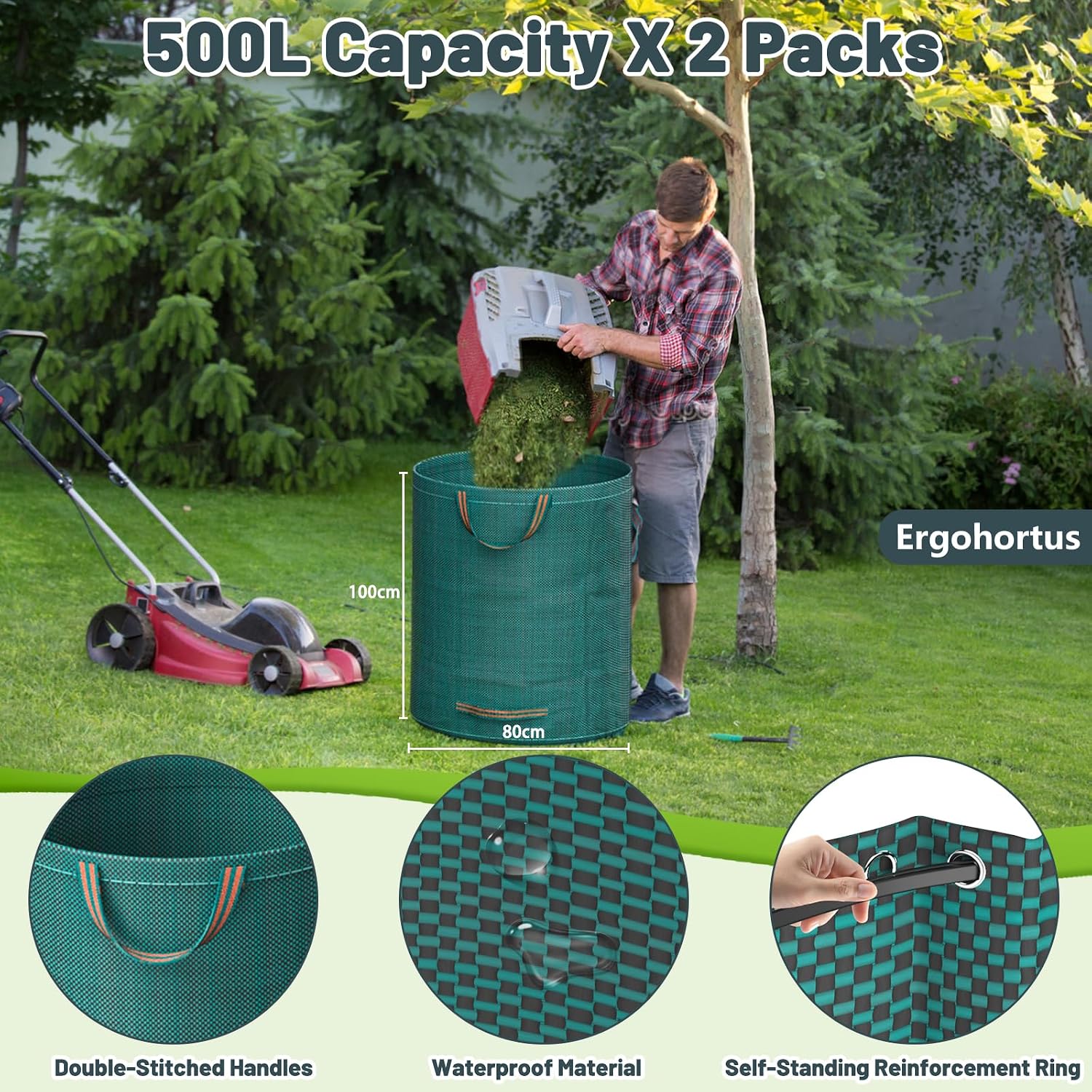 Thumbnail 1 de Ergohortus Garden Waste Bags Heavy Duty — 2 × 500L