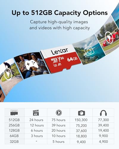 Thumbnail 3 de Lexar Micro SD Card 64GB E Series (Up to 100MB/s) microSDHC