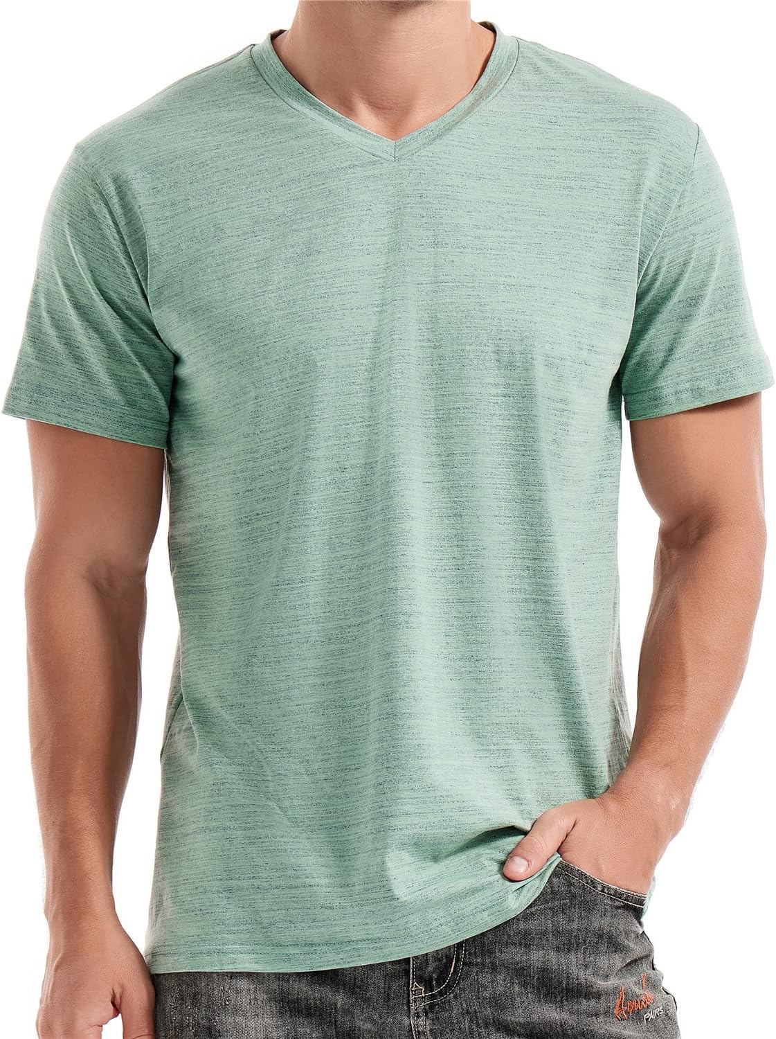 Thumbnail 5 de RONOMO Herren T-Shirt mit V-Ausschnitt für Casual-Looks