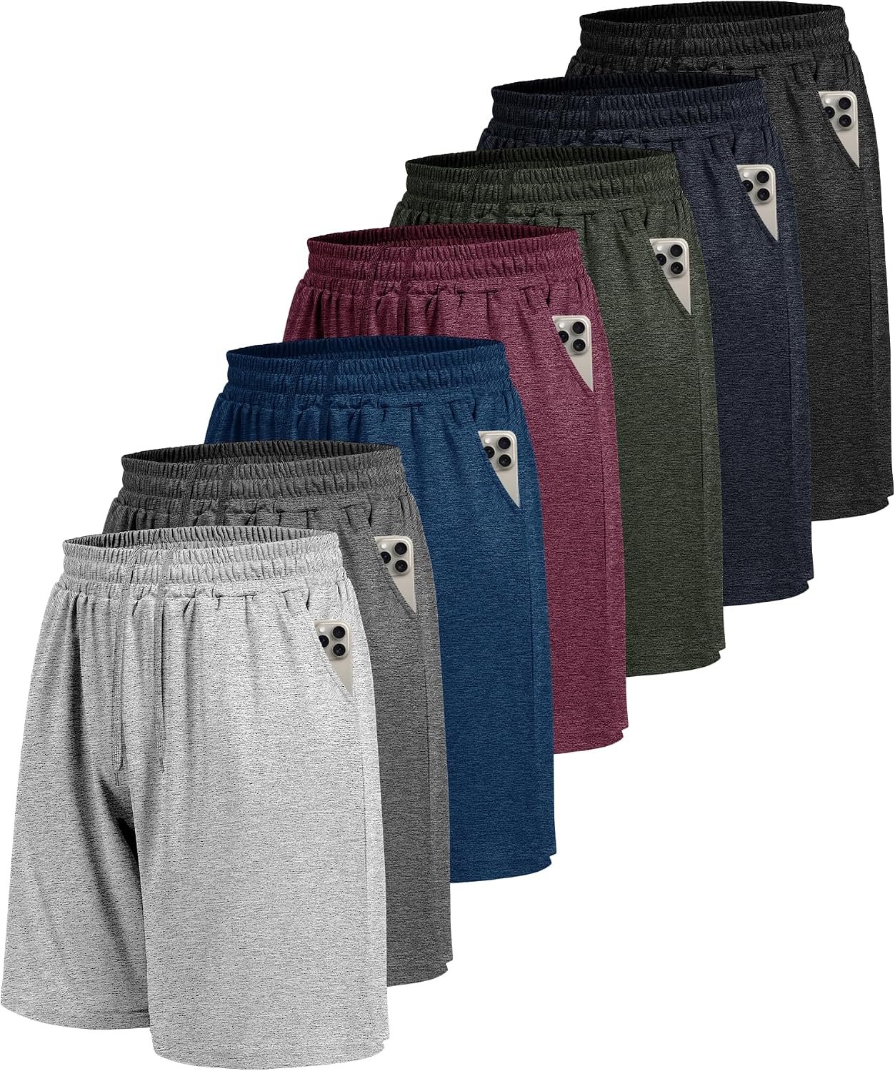 Thumbnail 6 de 7-Pack Mens Athletic Shorts ⚙