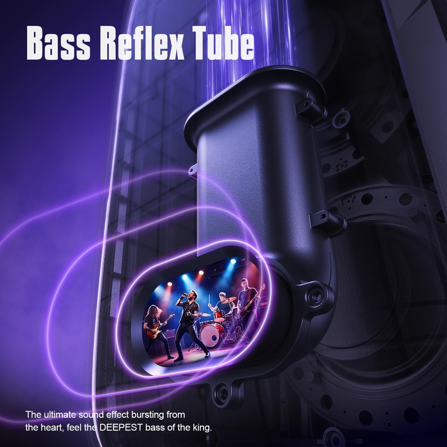 Detalle de 180W PEAK W-KING Bluetooth Musikbox mit 105 dB, IPX5, LED-Licht & 24h Akku