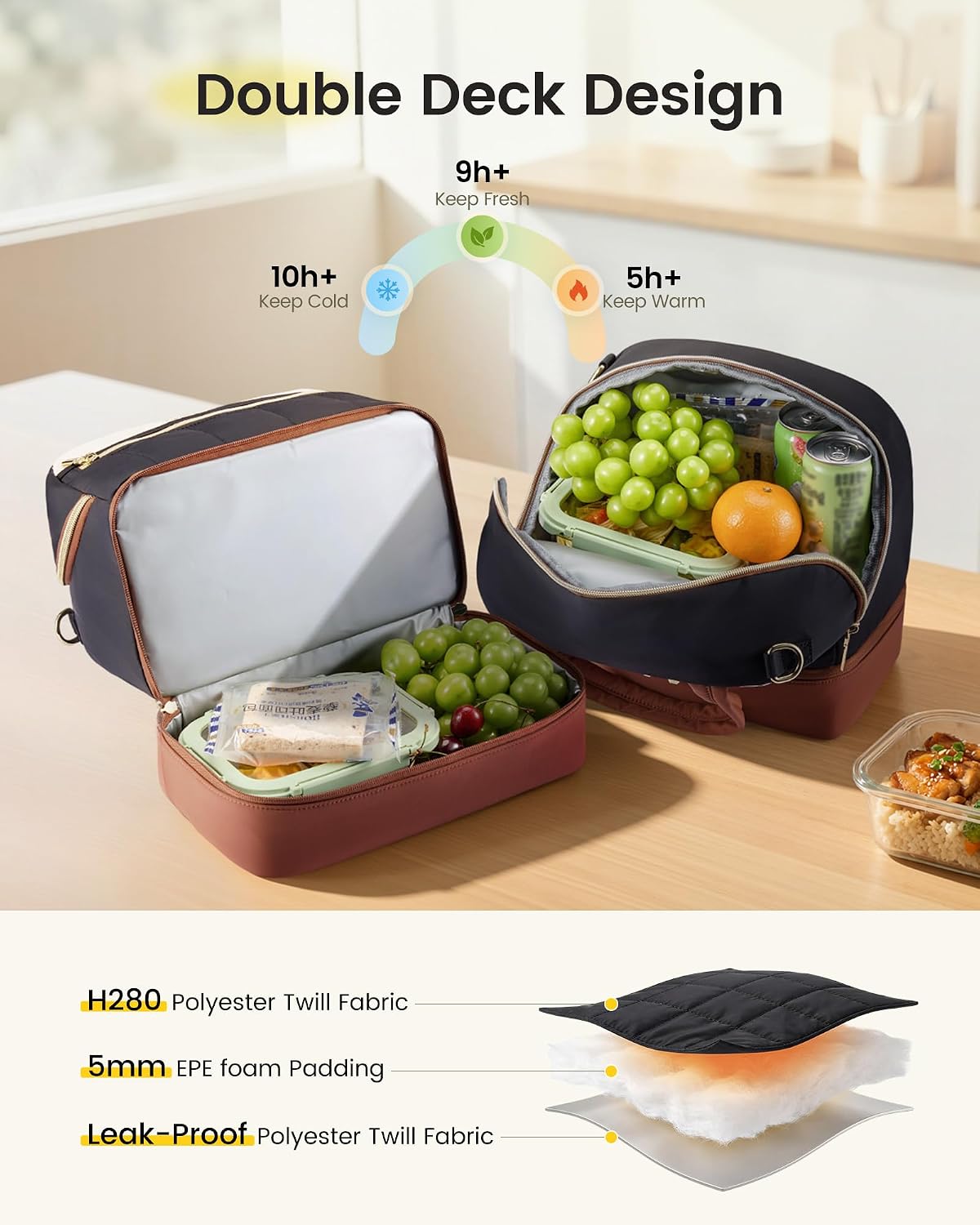 Detalle de LOVEVOOK Insulated Lunch Bag 22-can capacity