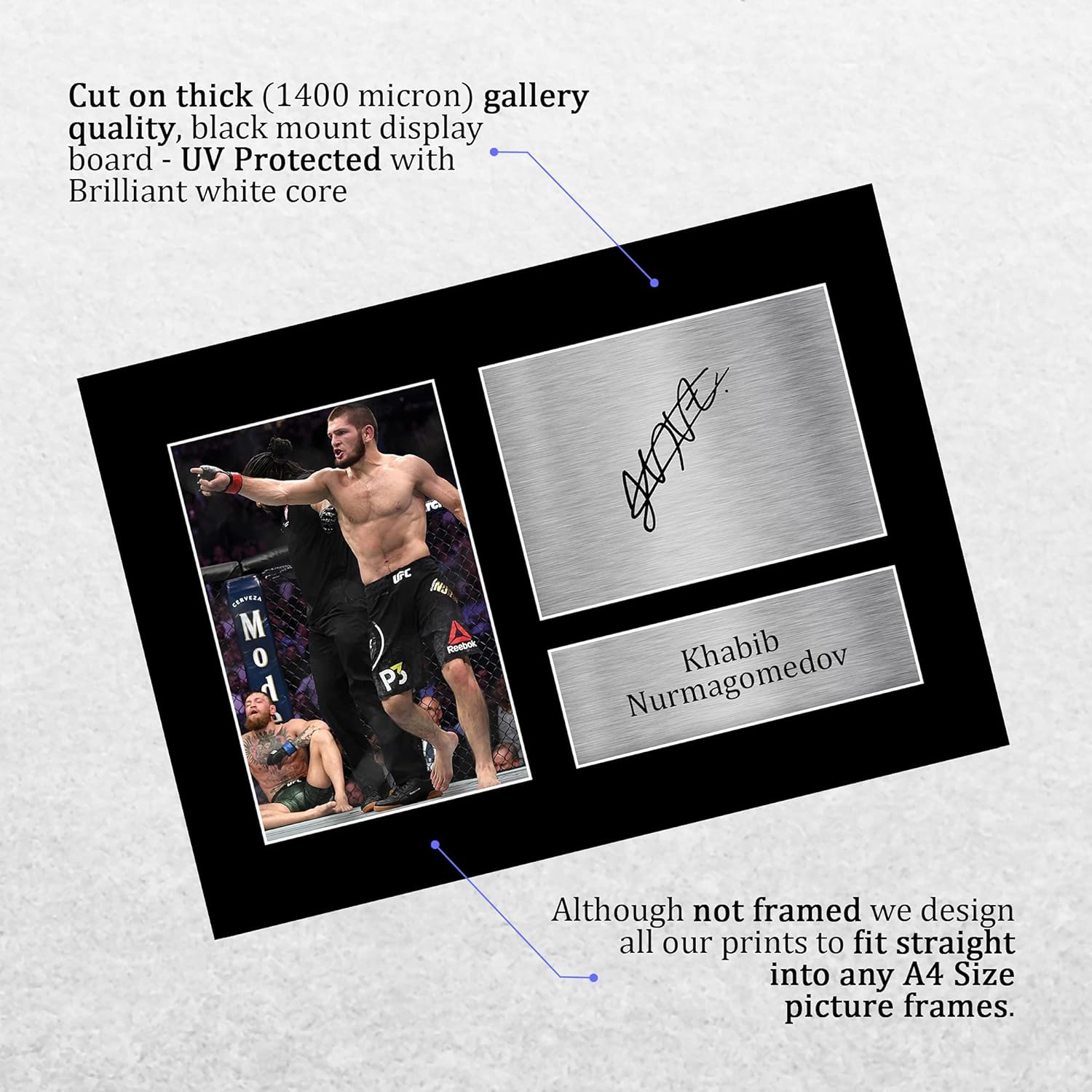 Thumbnail 2 de HWC Trading Khabib Nurmagomedov MMA signed autograph picture (A4) for UFC memorabilia fans
