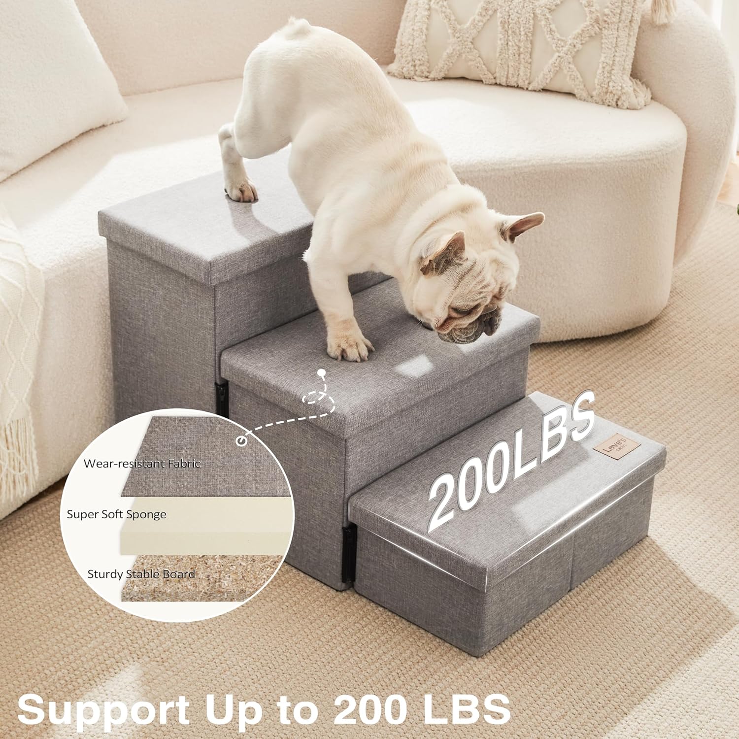 Thumbnail 4 de Love's cabin Dog Stairs 18 High Bed 3 Steps