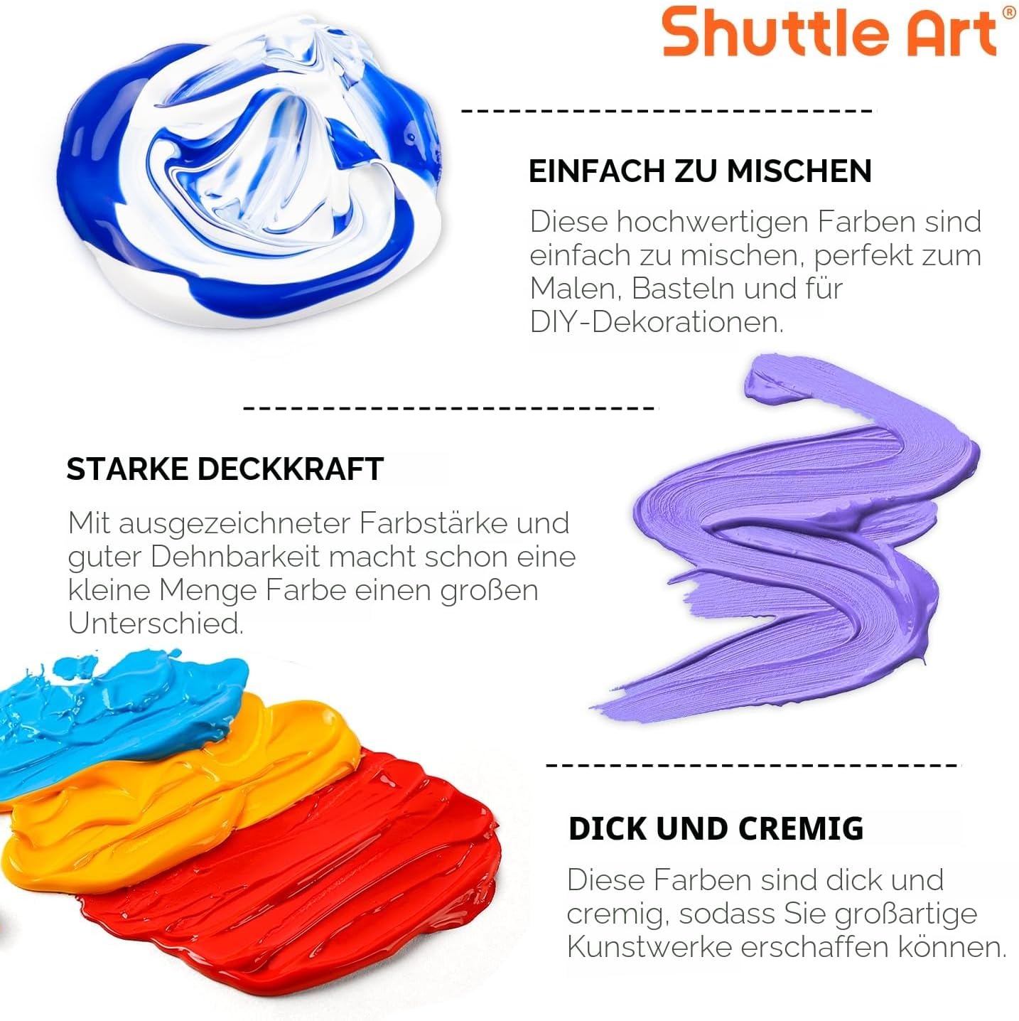 Thumbnail 3 de Shuttle Art Acrylfarben Set 36 Farben 60 ml 🎨