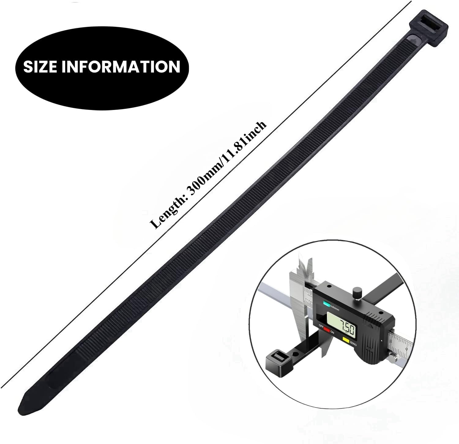 Detalle 2 de 300mm Cable Ties 55kg Heavy Duty